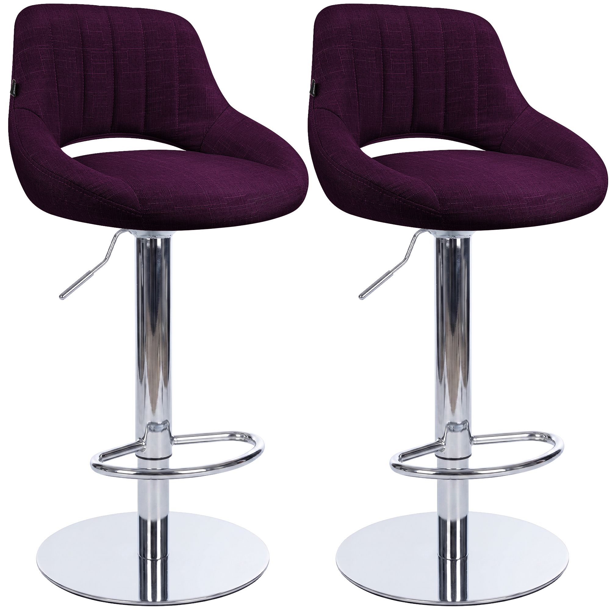 Set van 2 barkrukken Milet chroom met extra zware voet