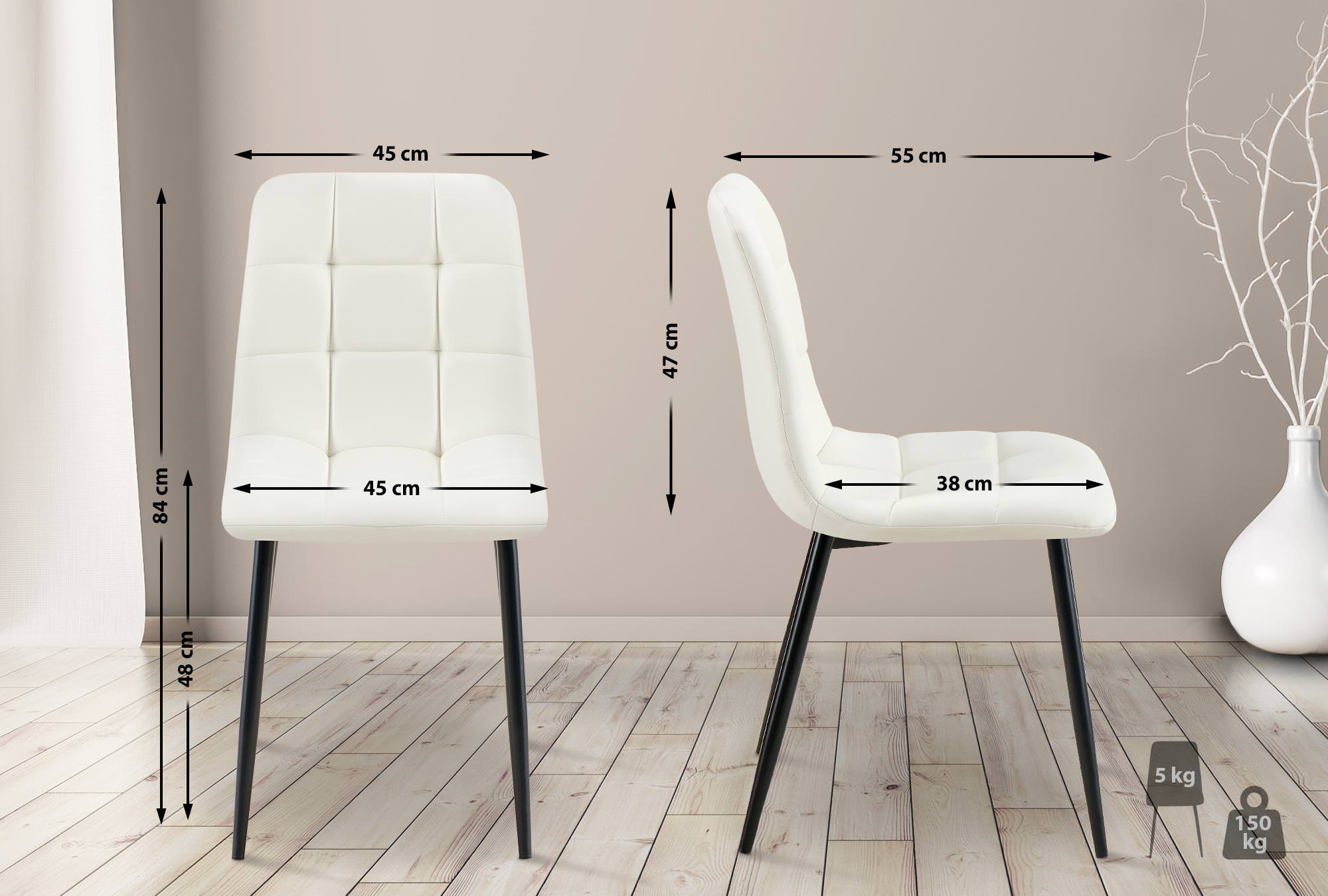 Set van 4 eetkamerstoelen Antibes kunstleer