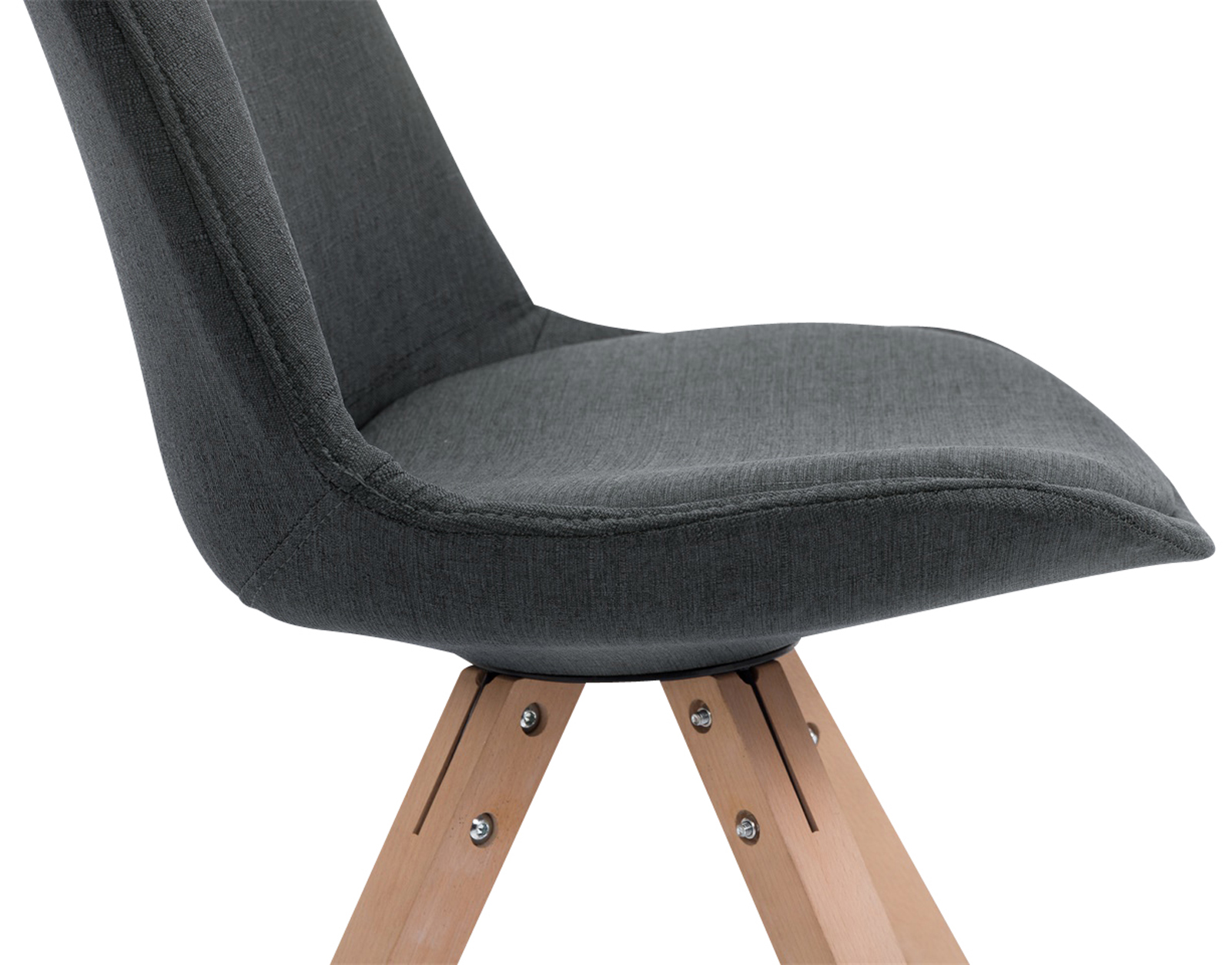 Set van 4 eetkamerstoelen Toulouse stof vierkant