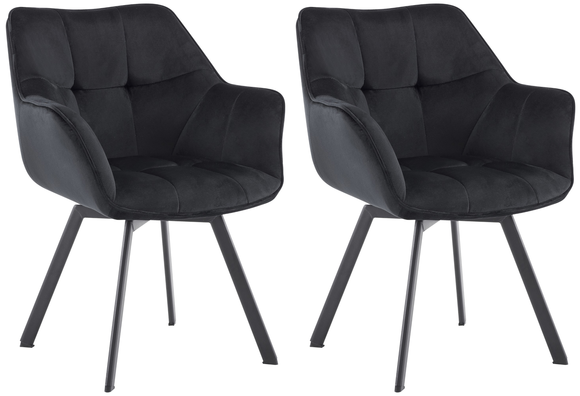 Set van 2 eetkamerstoelen Jordi fluweel