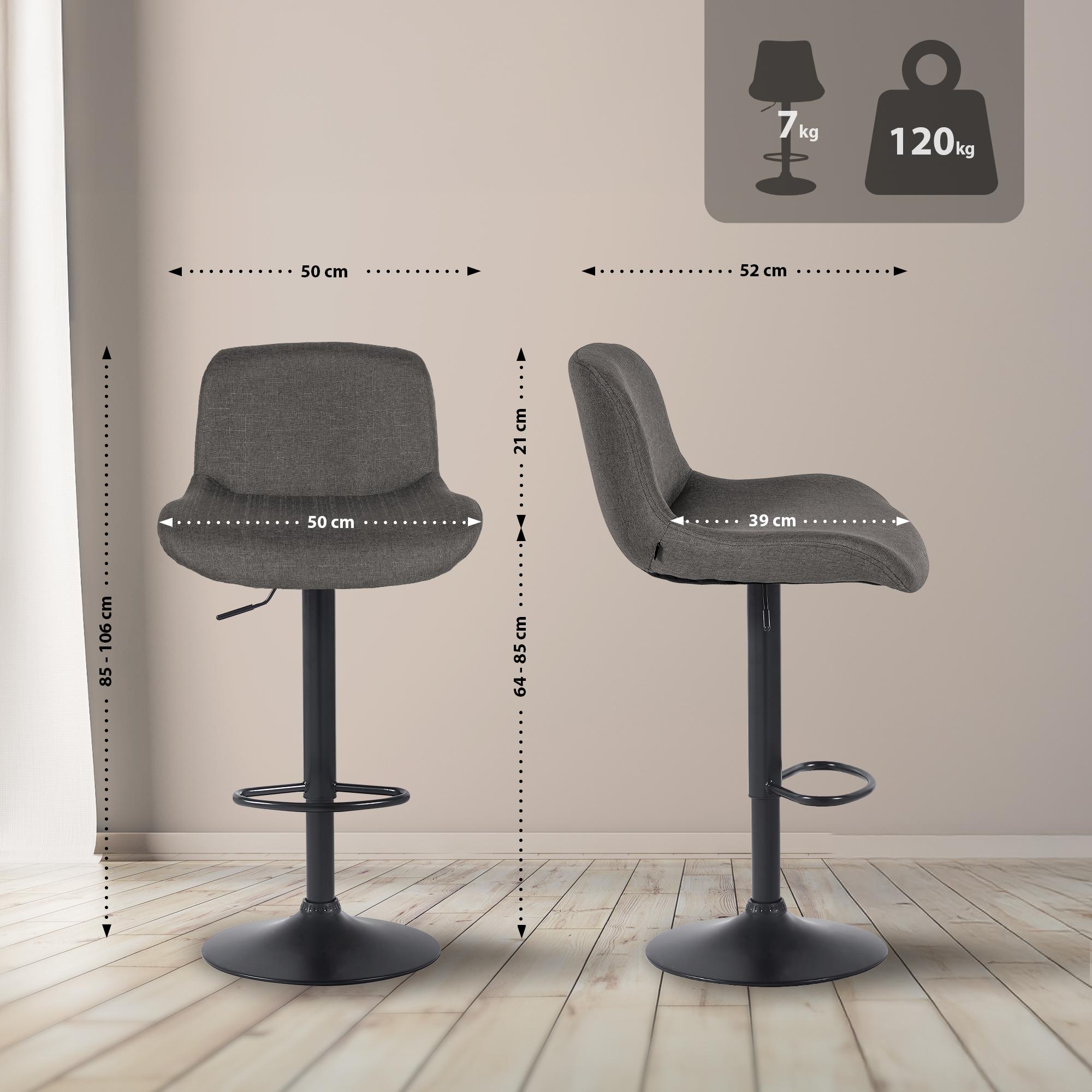 Set van 2 barkrukken Solon zwart