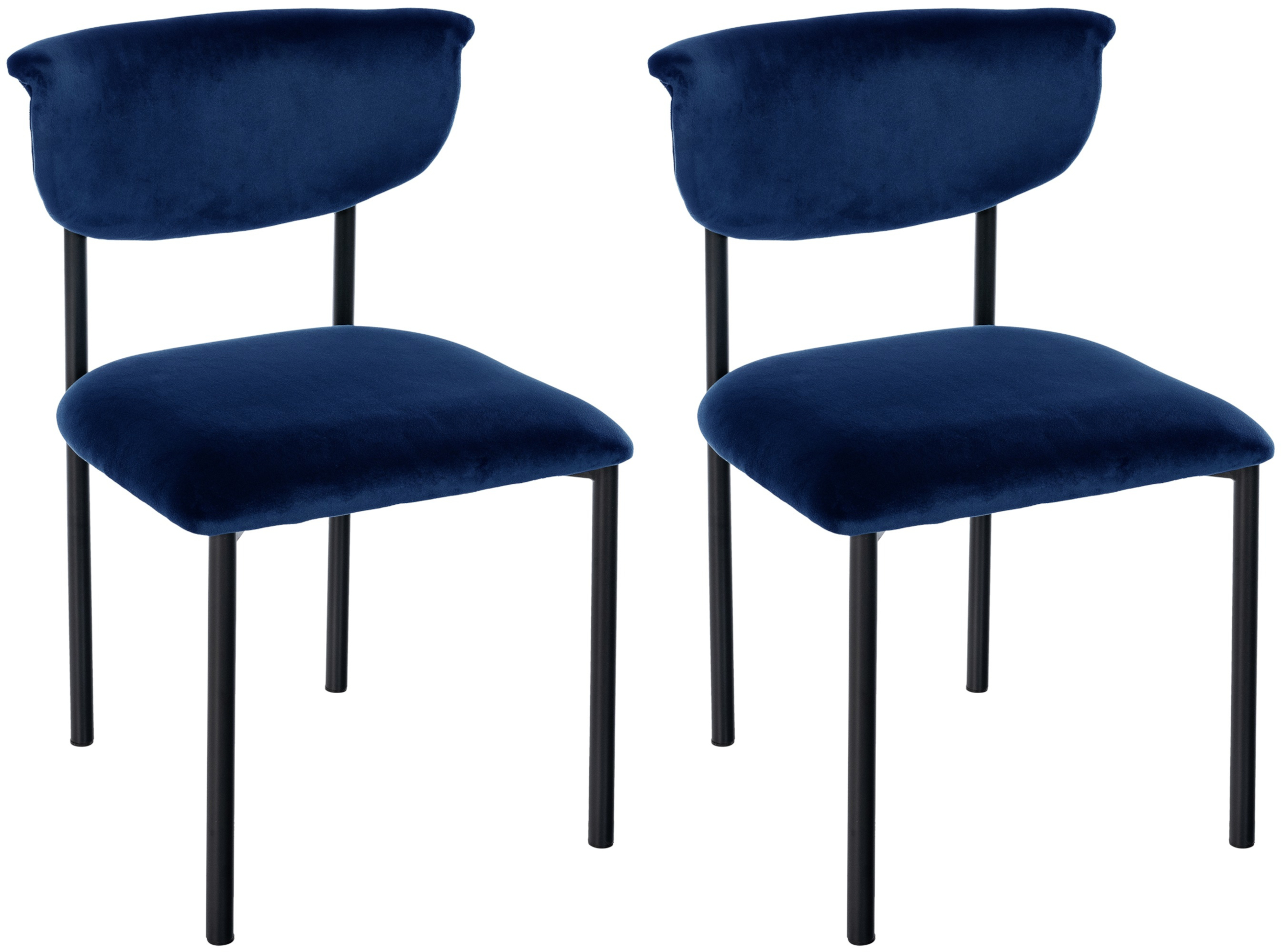 Set van 2 eetkamerstoelen Gambell fluweel