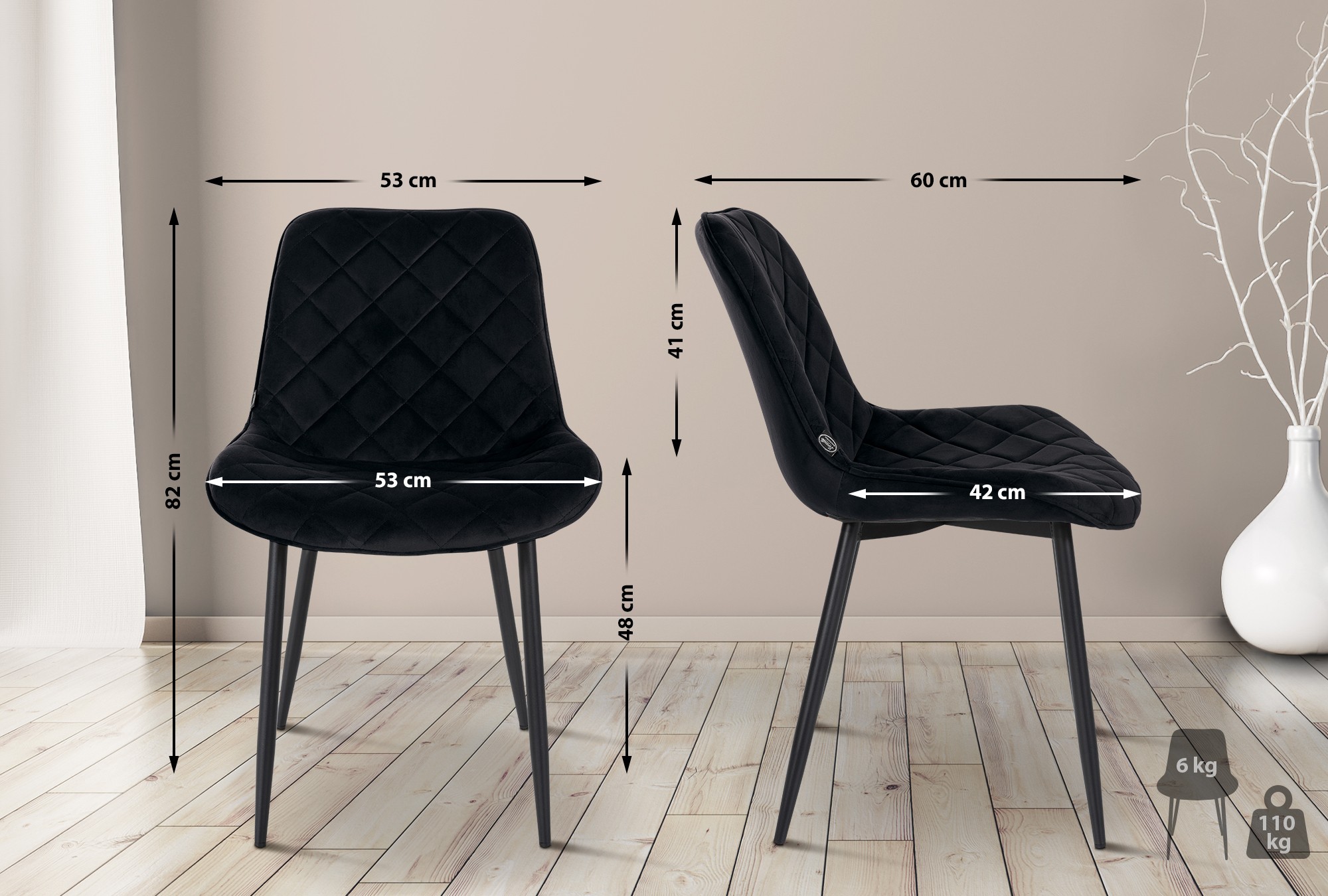 Eetkamerstoel Swing Fluweel