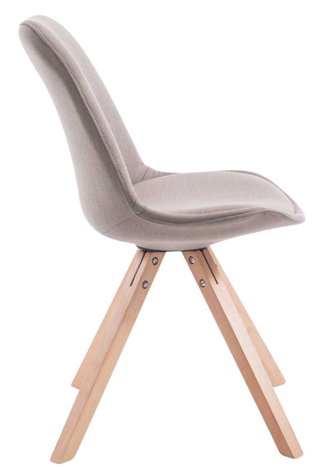 Set van 4 eetkamerstoelen Toulouse stof vierkant