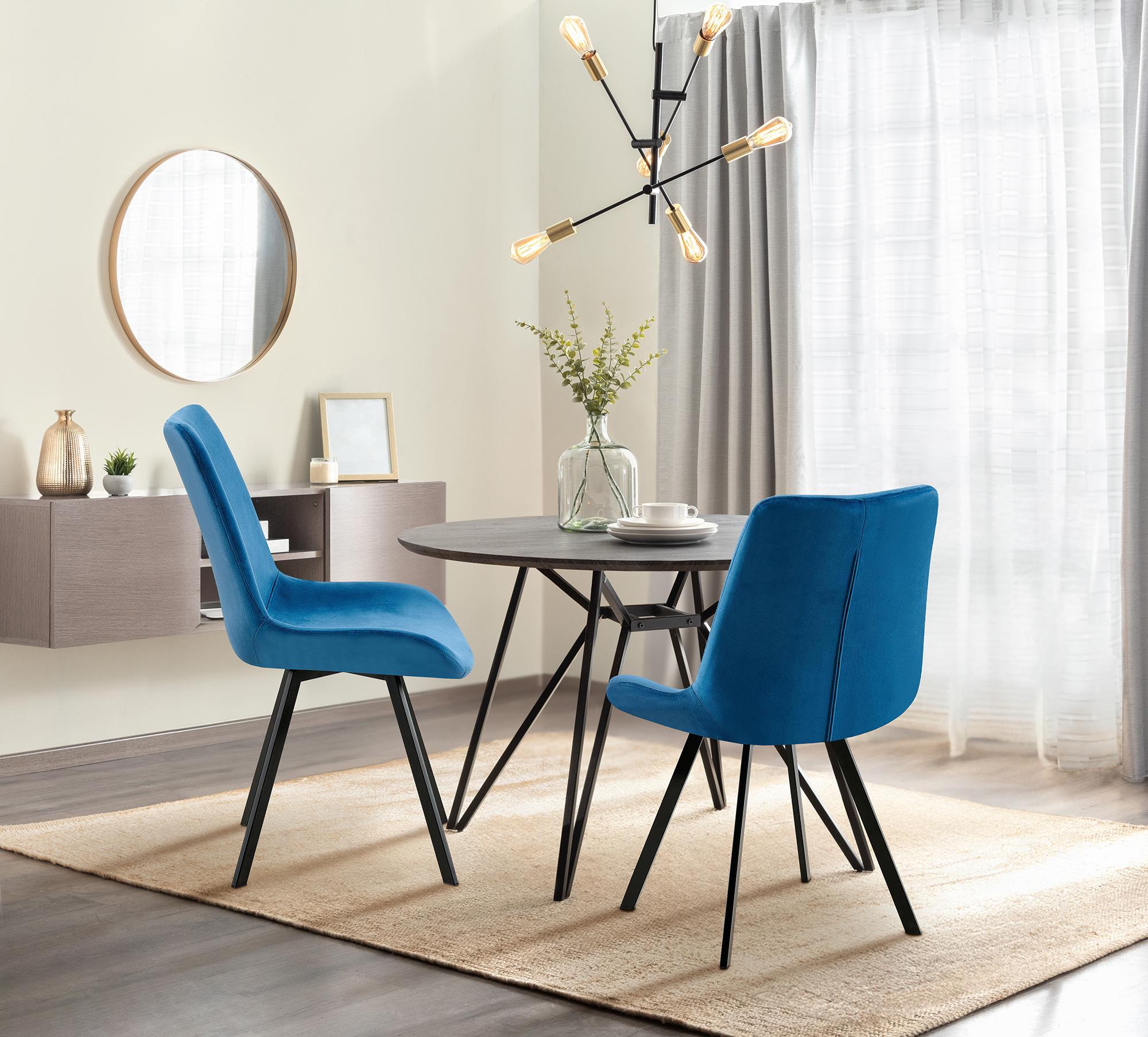 Set van 2 eetkamerstoelen Lewes fluweel
