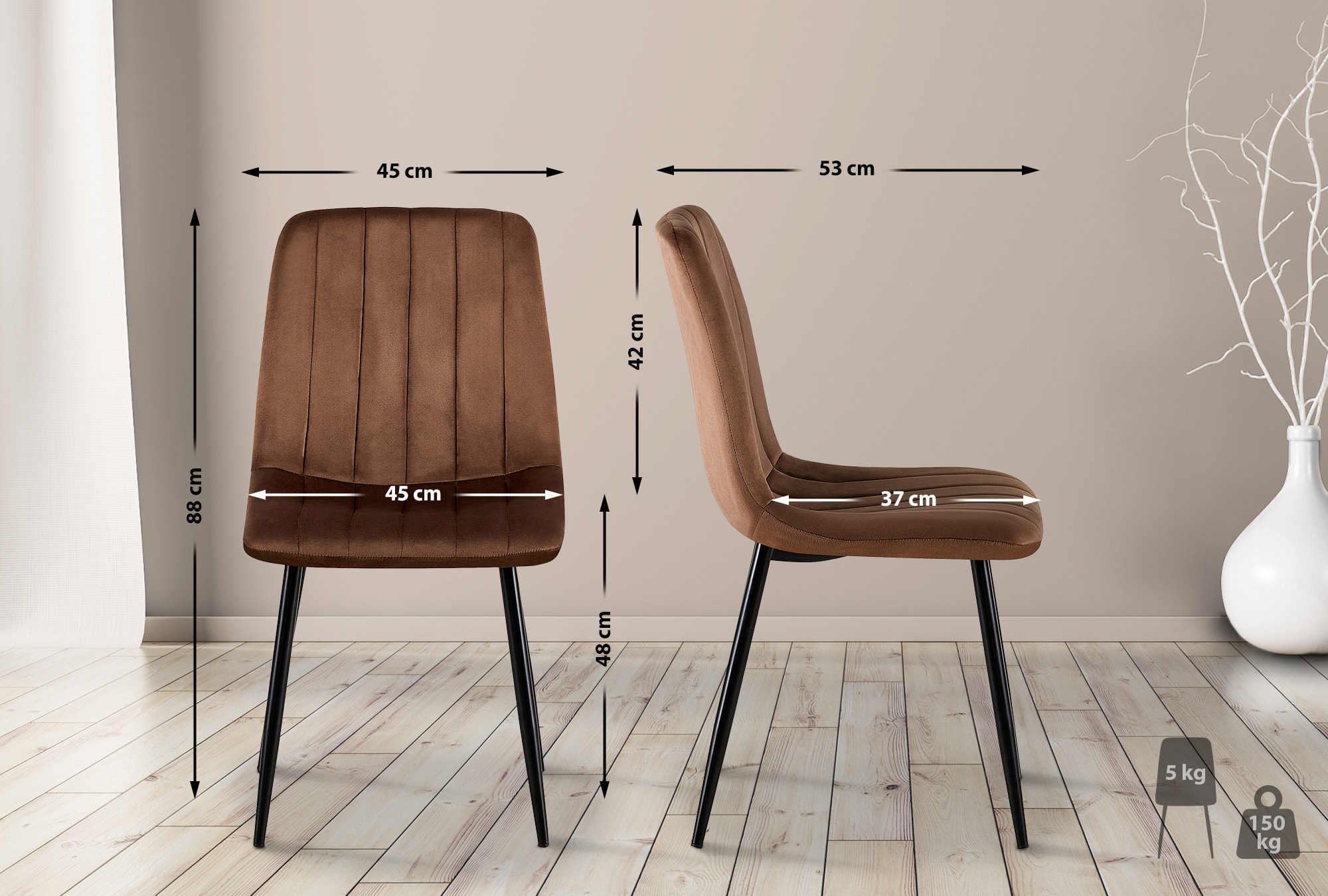 Set van 4 Dijon Eetkamerstoelen