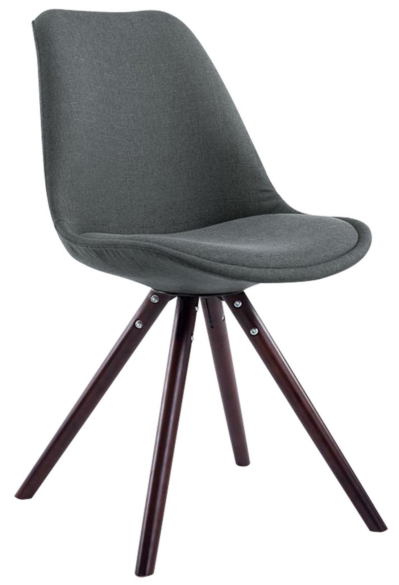Set van 4 eetkamerstoelen Toulouse stof rond