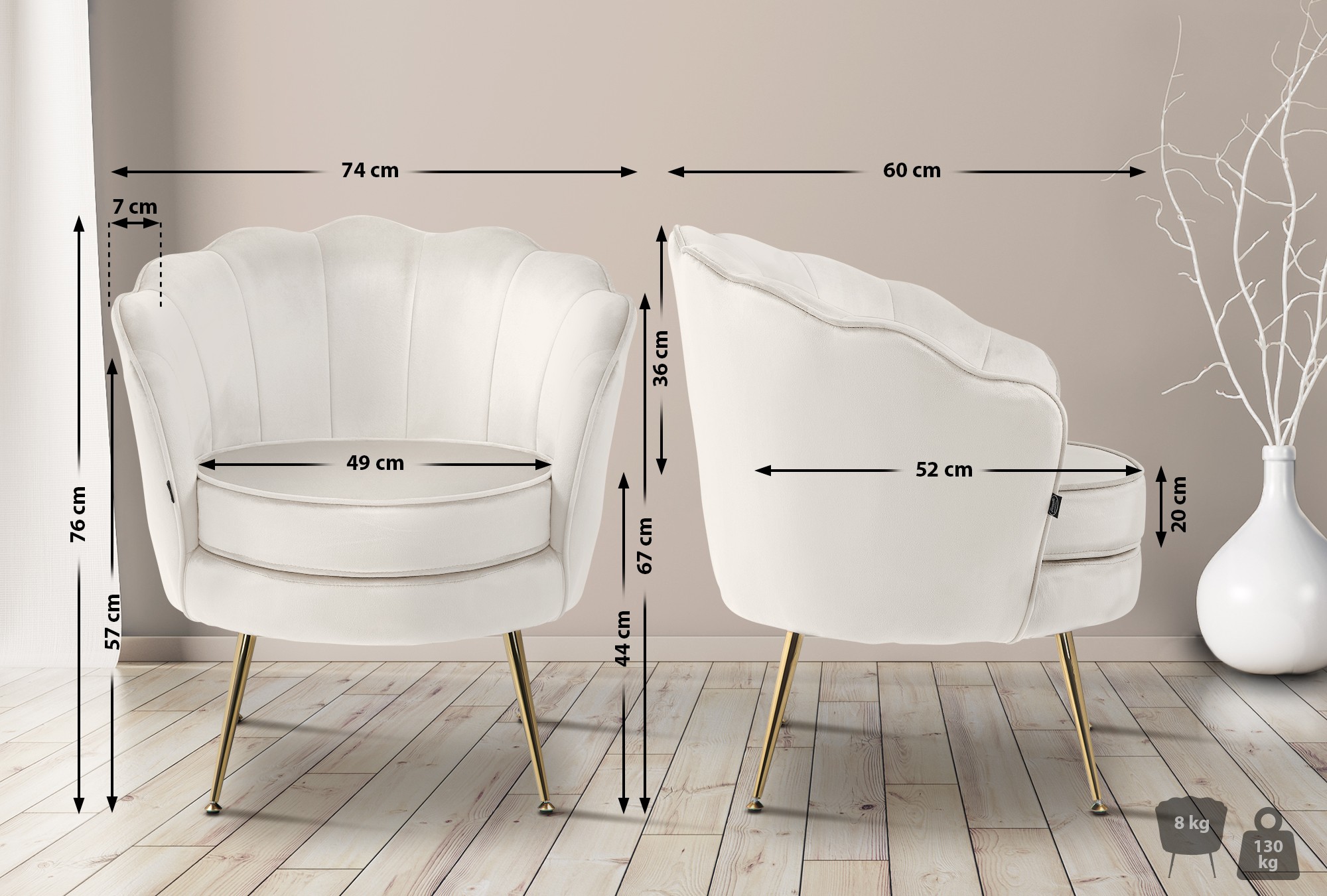 Fauteuil Rosita Fluweel