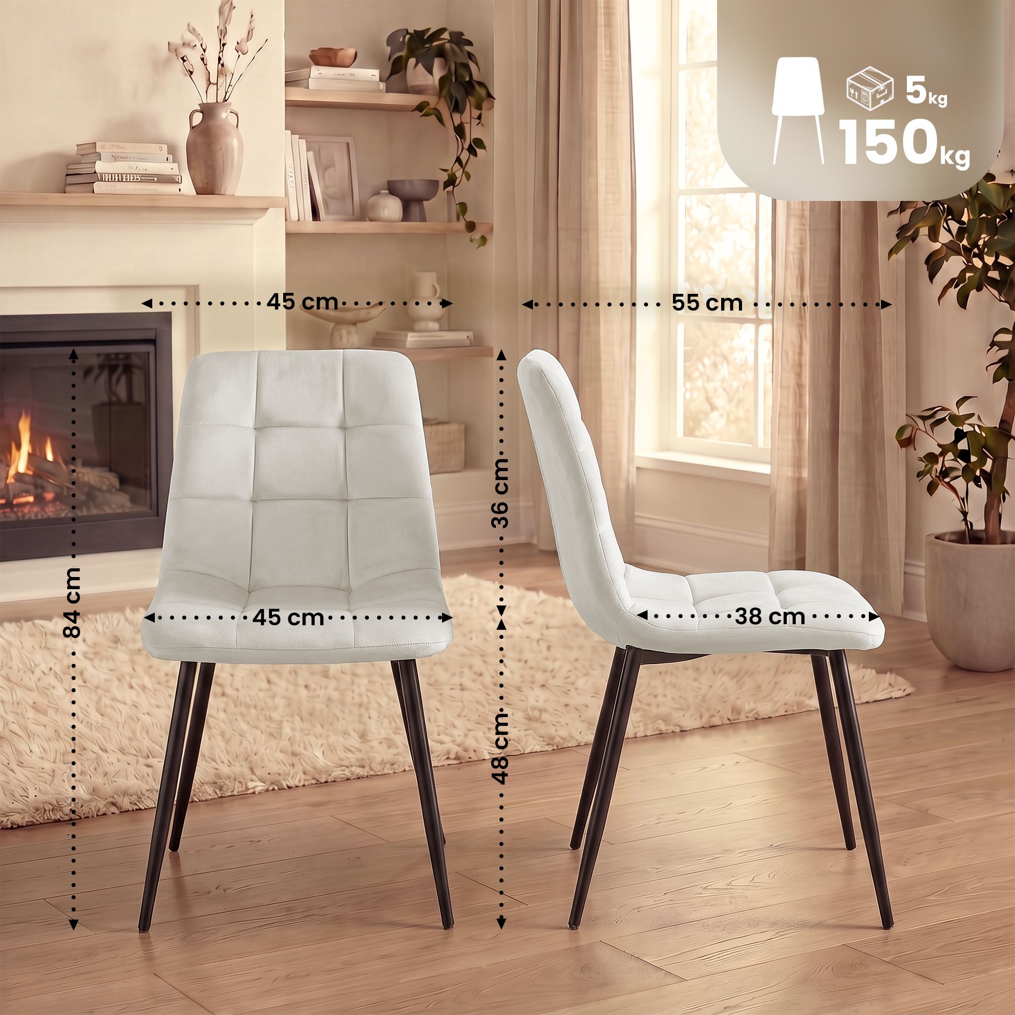 Set van 2 eetkamerstoelen Tilde