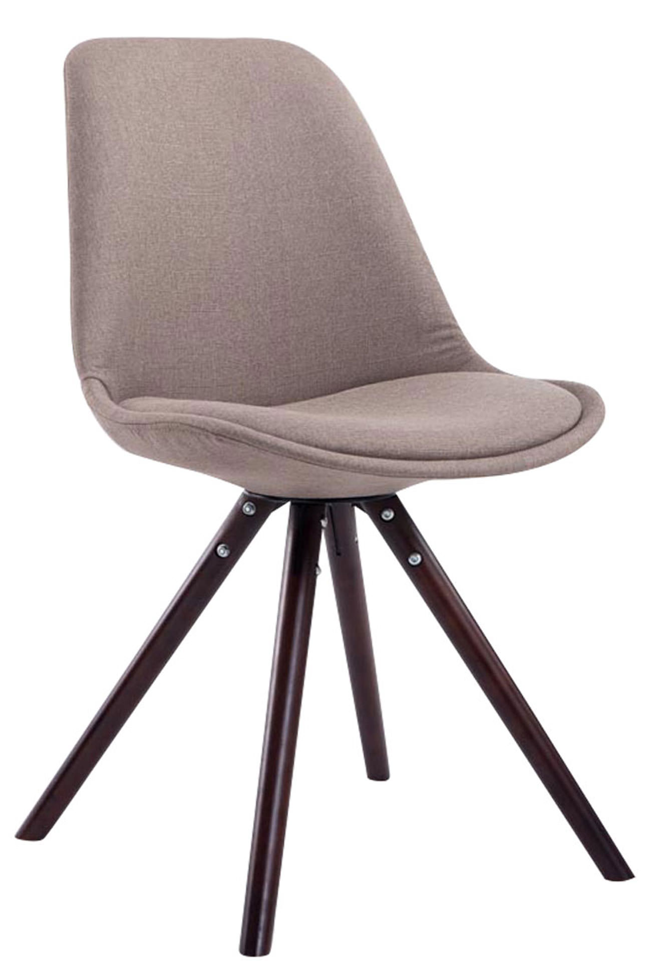 Set van 4 eetkamerstoelen Toulouse stof rond
