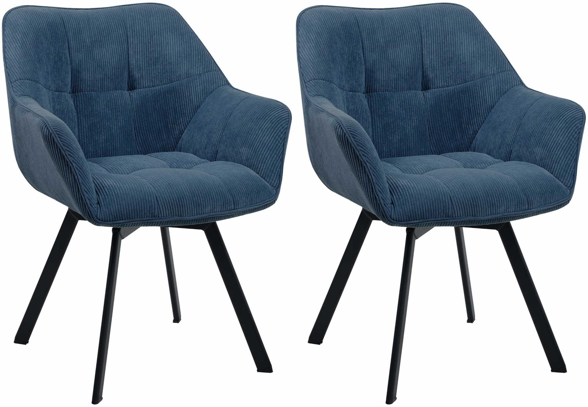 Set van 2 eetkamerstoelen Jordi Cord