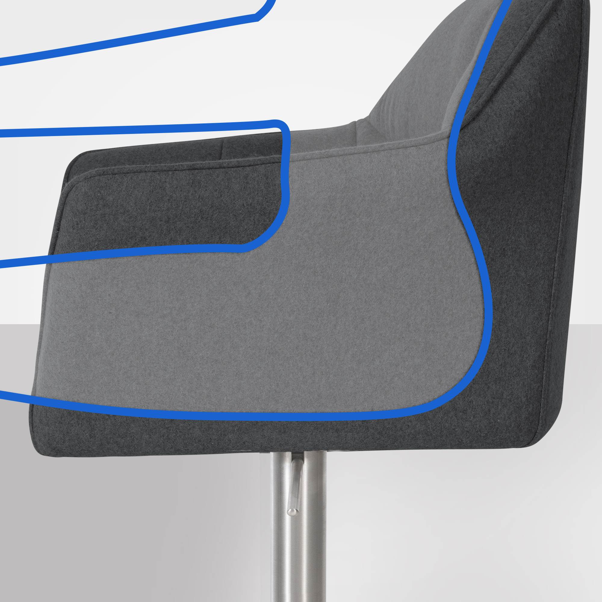 Barkruk Damaso met viltbekleding