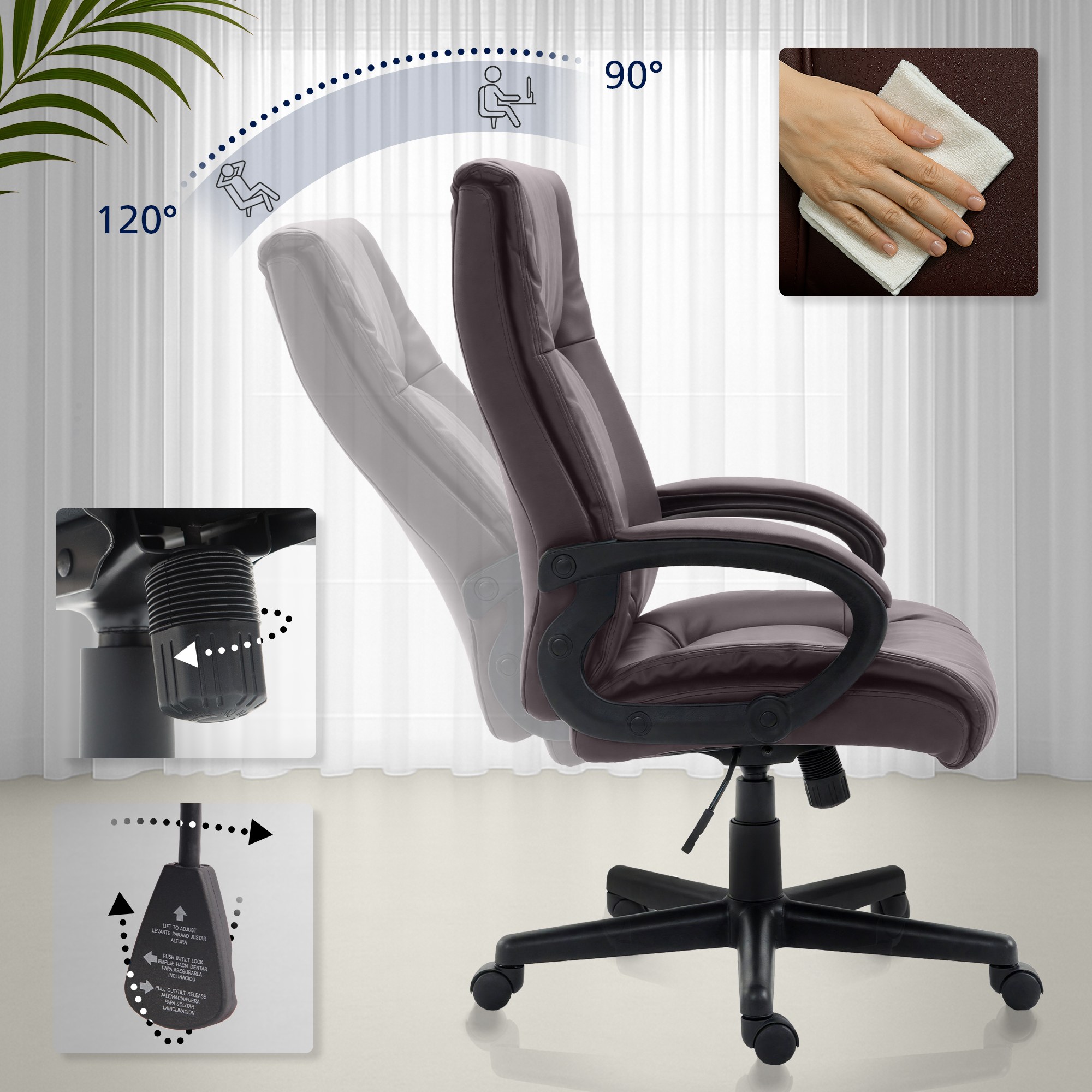 Bureaustoel XL Sparta Kunstleer