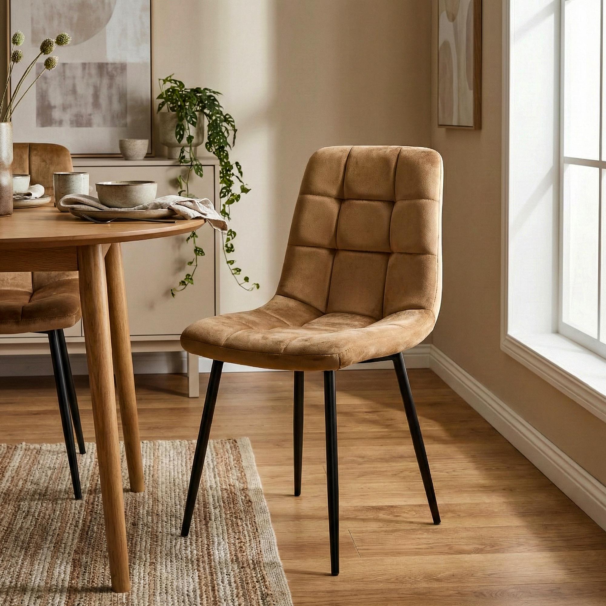 Set van 4 Eetkamerstoelen Antibes Fluweel