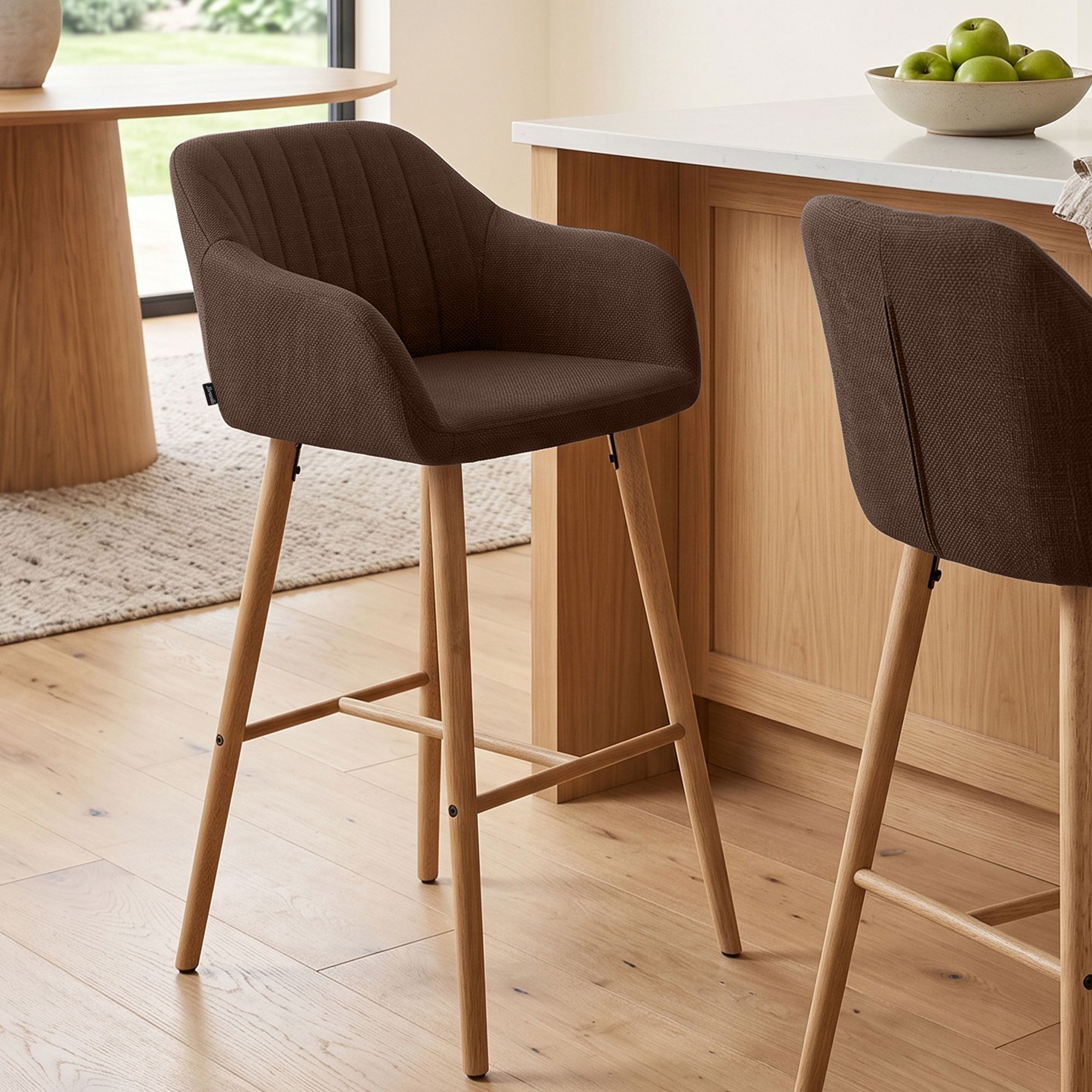Barkruk Ando stof: modern design, comfortabel zitvlak, stabiel frame, ideaal voor keuken of bar