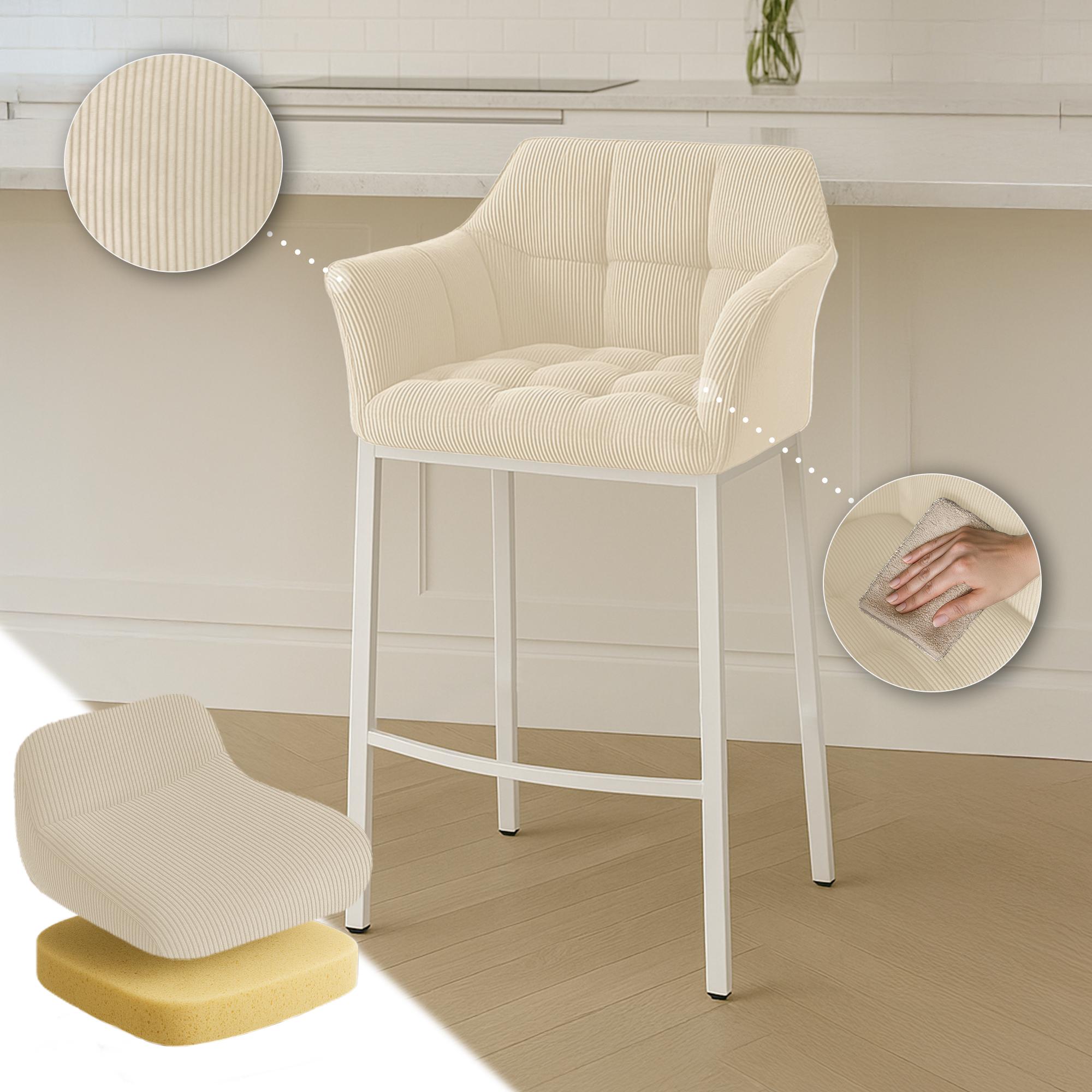 Barkruk Damaso Cord met Vierpootsframe
