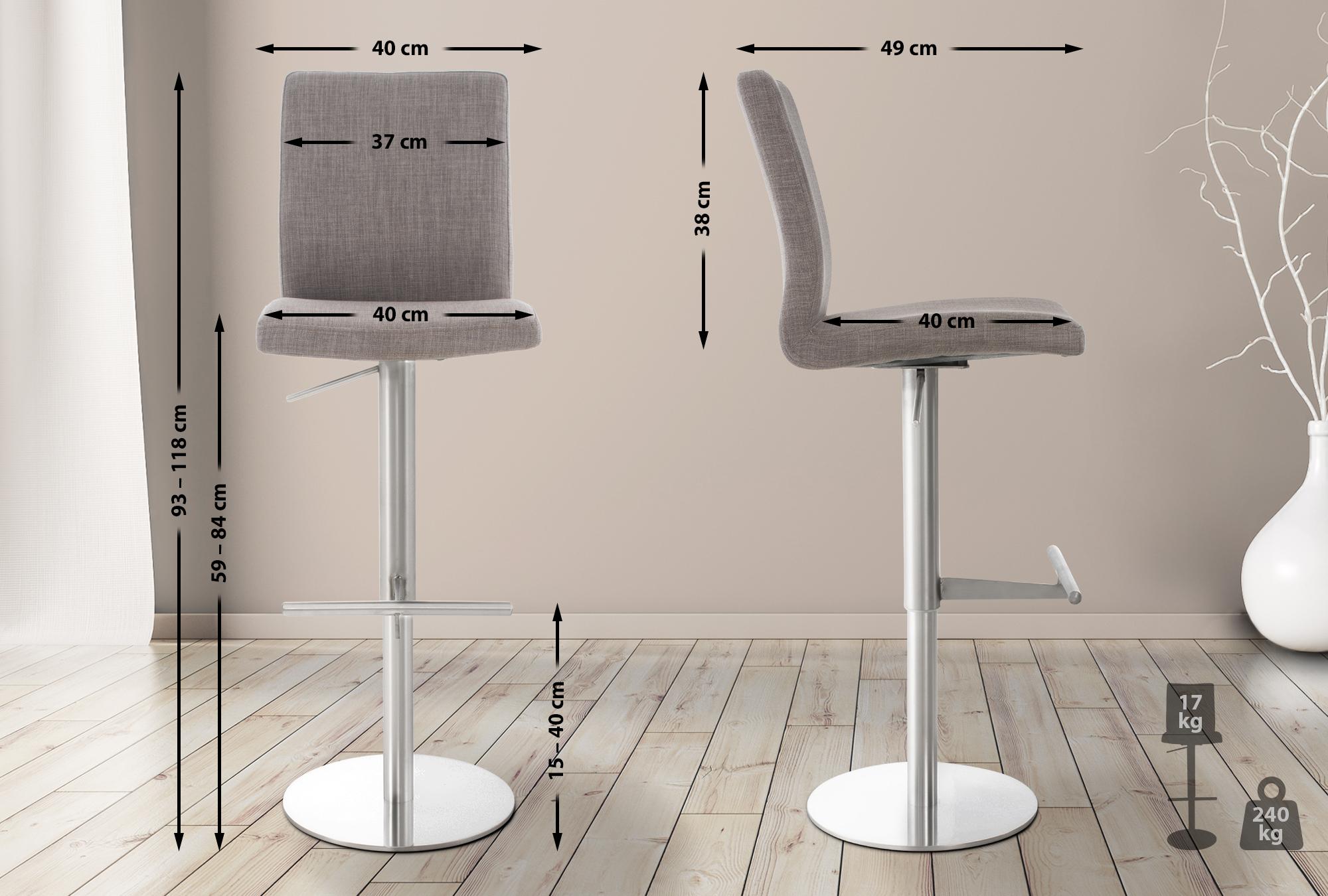 2x Barkruk Cadiz stof bekleding
