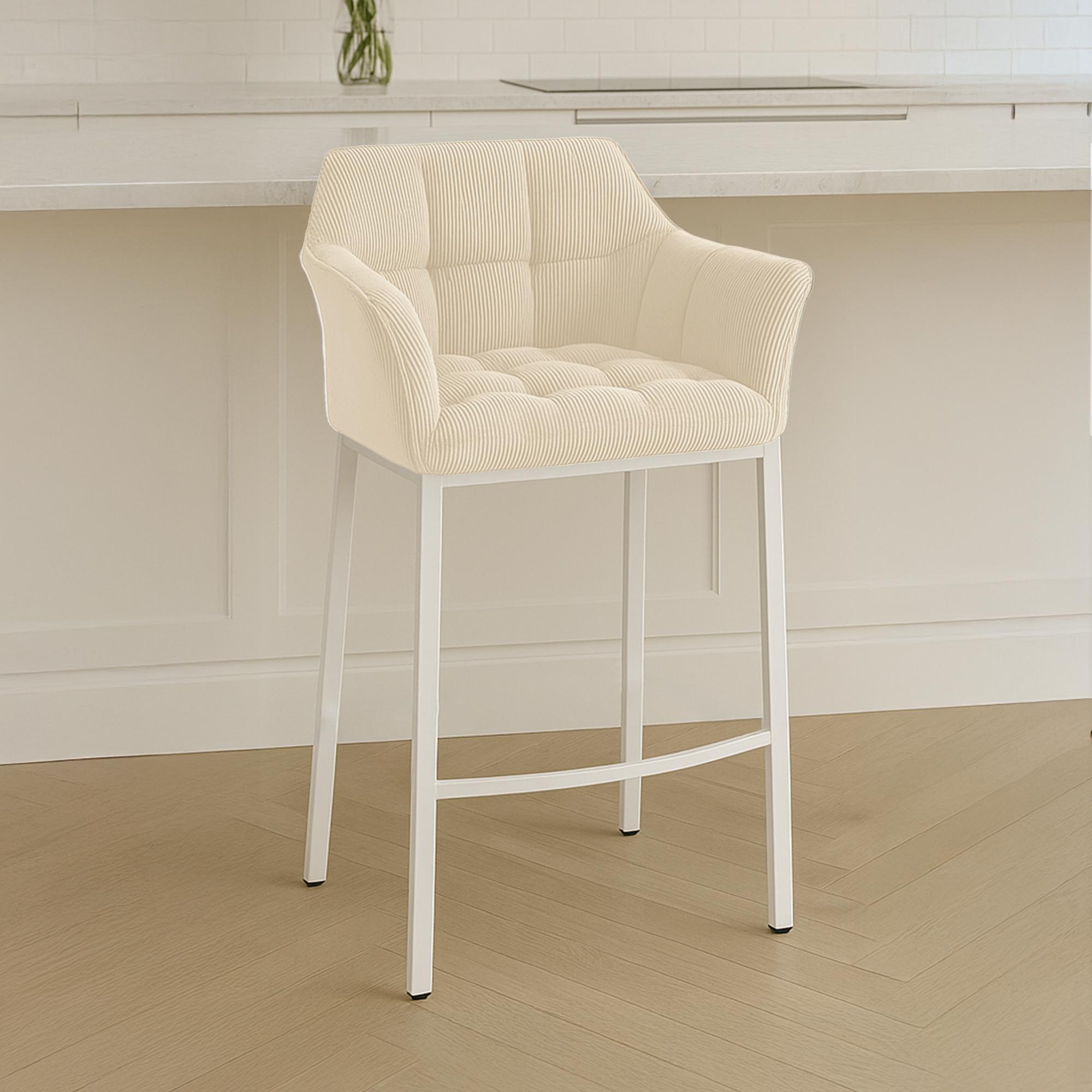 Barkruk Damaso Cord met Vierpootsframe