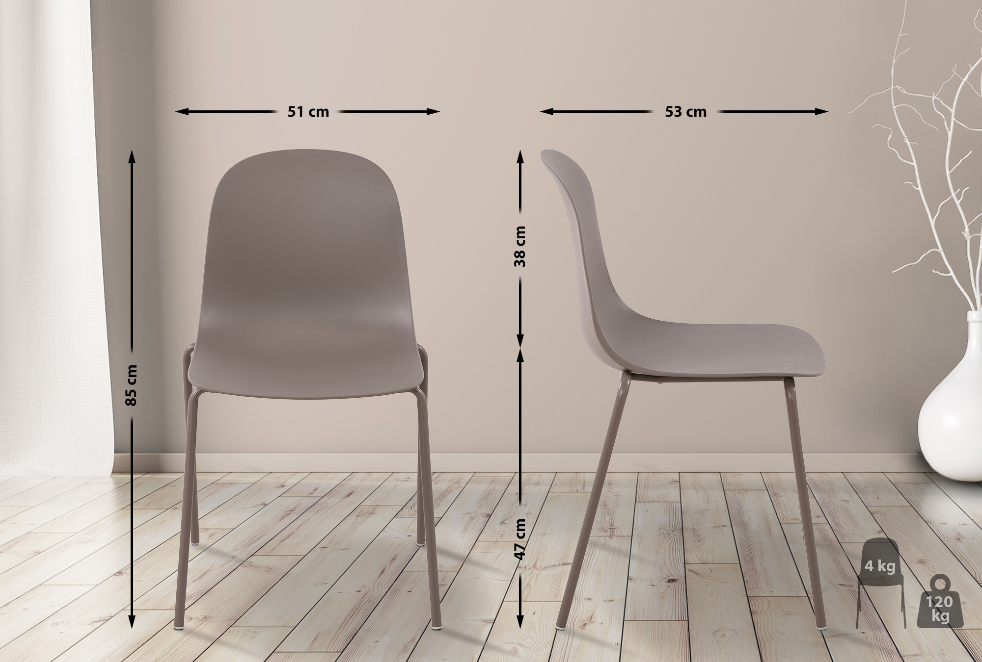 Set van 2 Hardin stoelen
