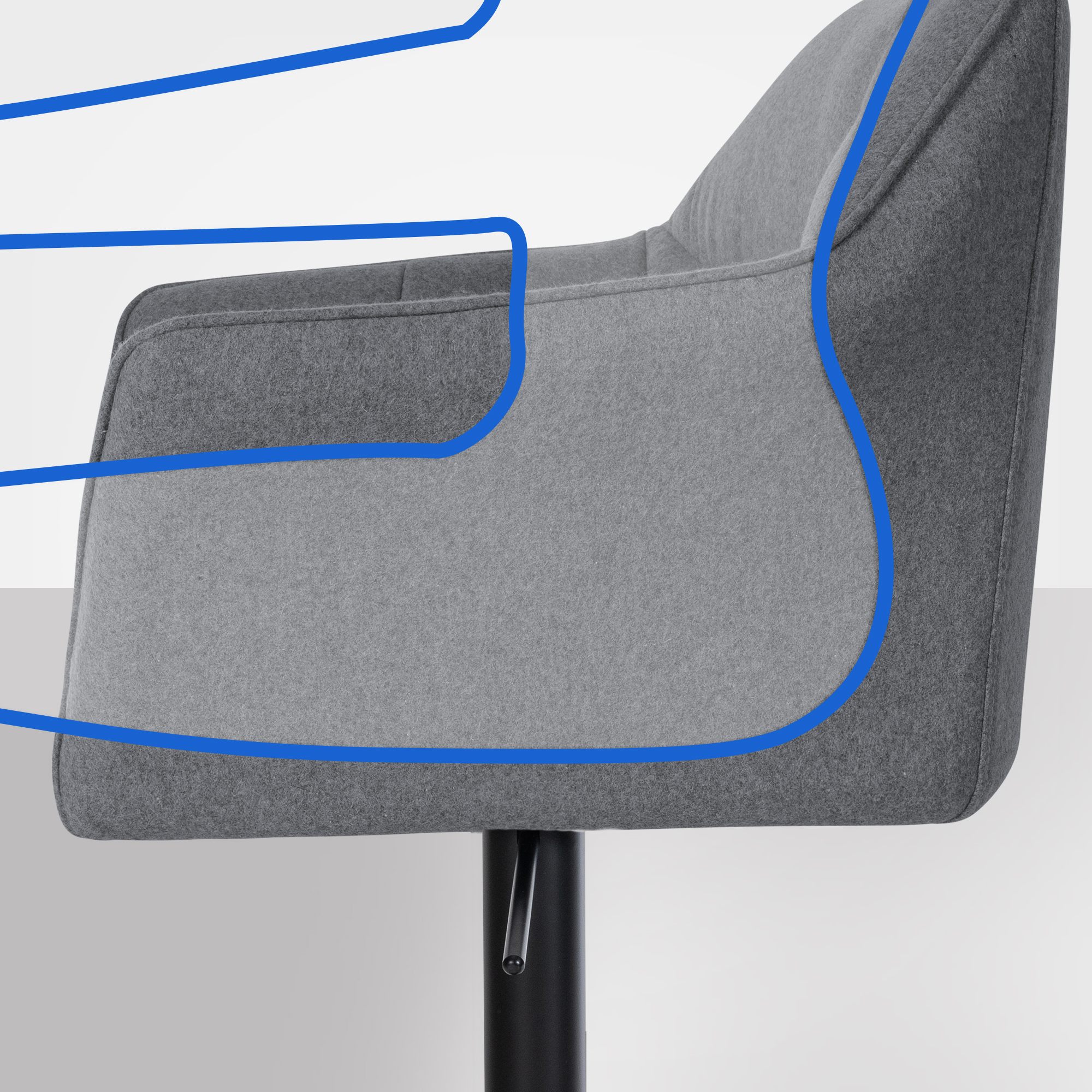 Barkruk Damaso met viltbekleding