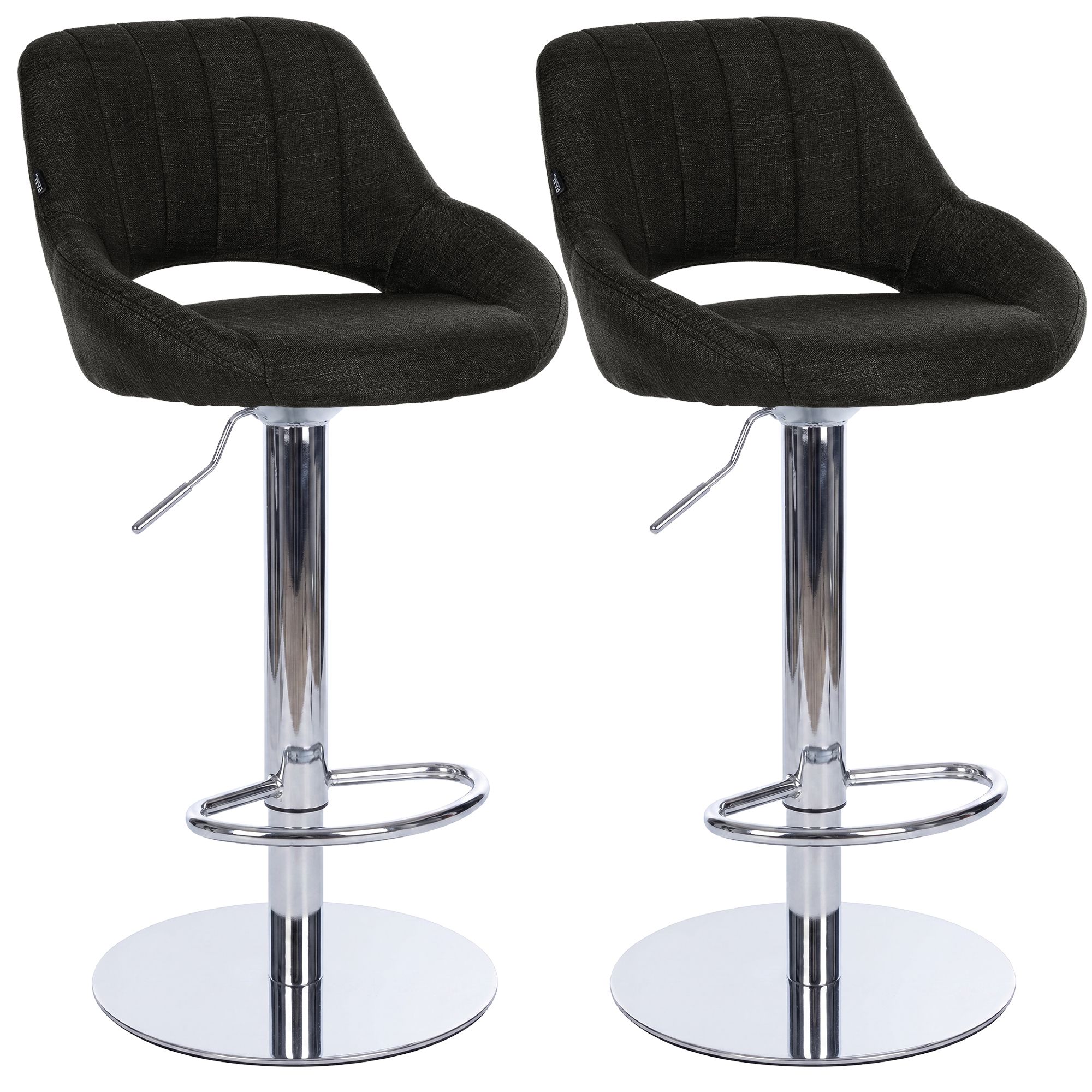 Set van 2 barkrukken Milet chroom met extra zware voet