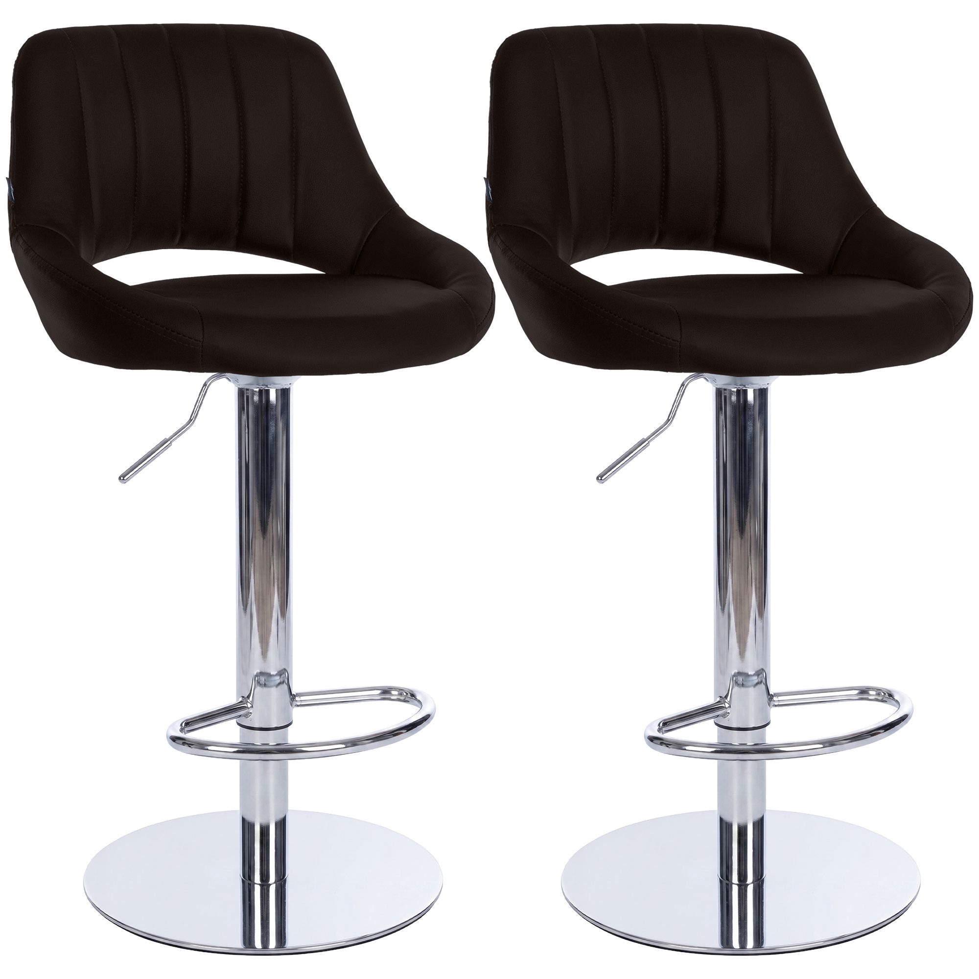 Set van 2 barkrukken Milet chroom met extra zware voet