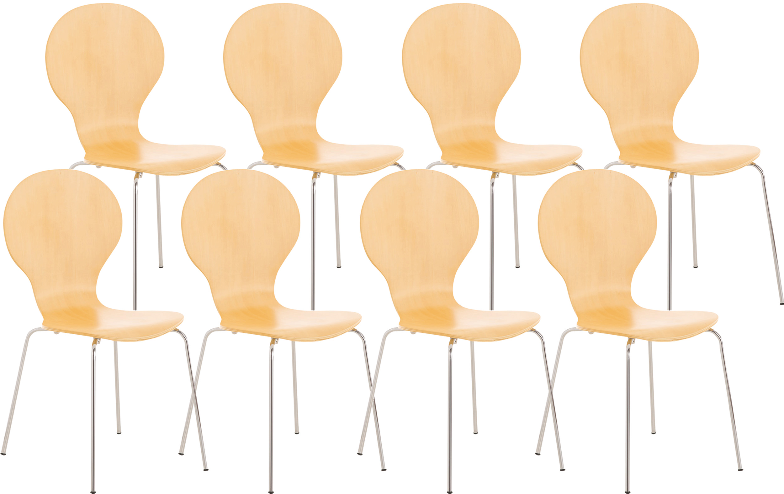 Set van 8 stapelstoelen Diego