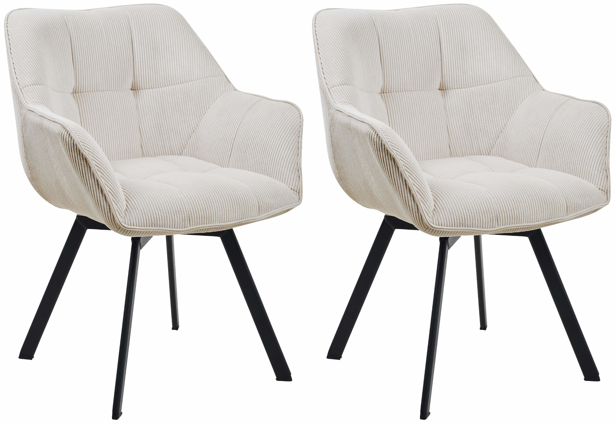 Set van 2 eetkamerstoelen Jordi Cord