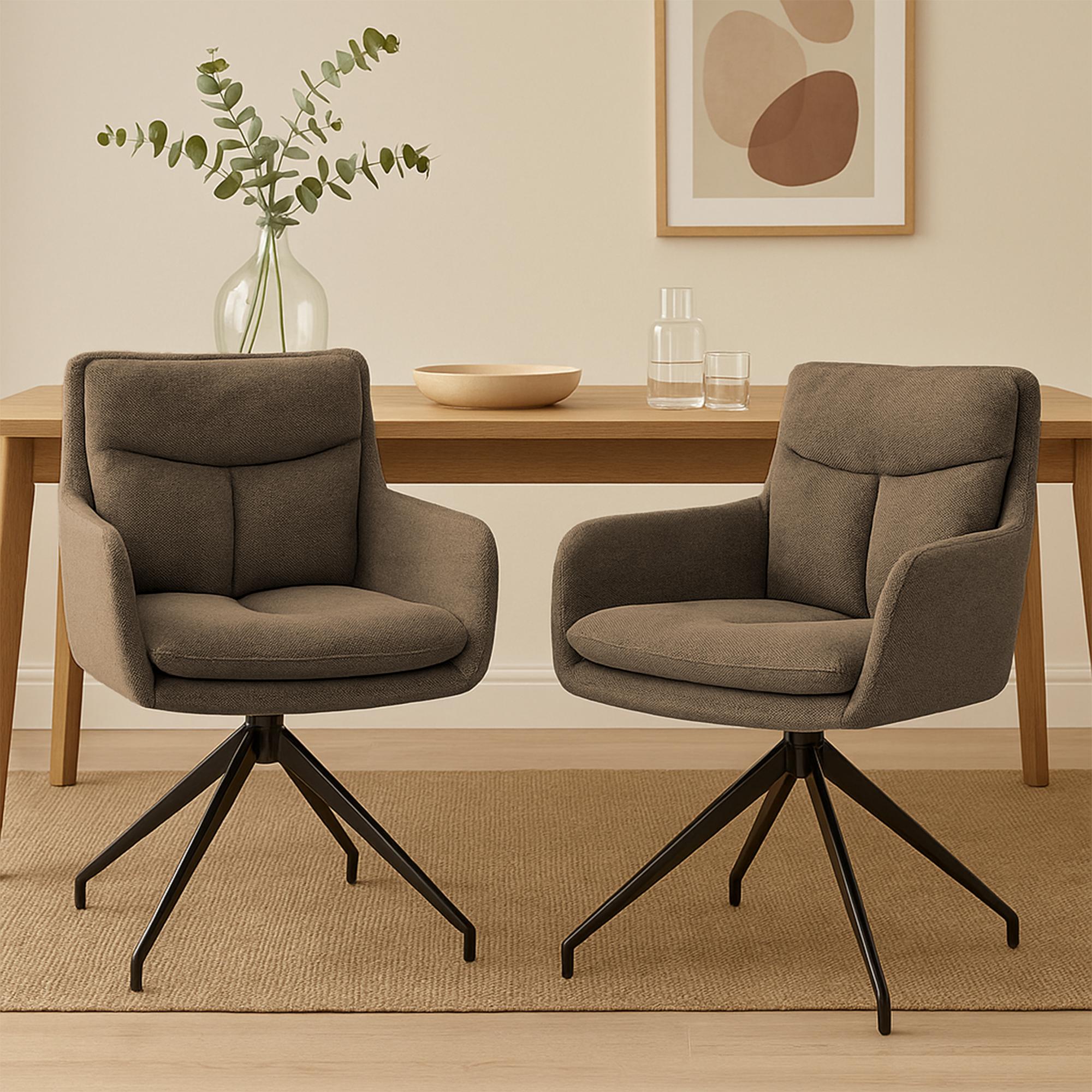 Set van 2 eetkamerstoelen Somers stof