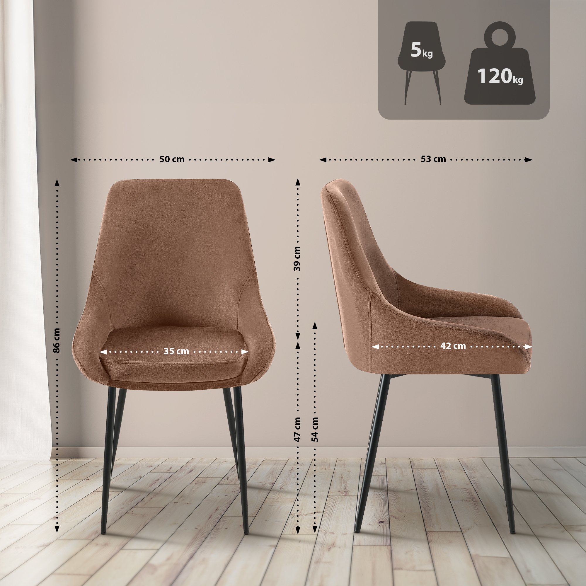 Set van 2 eetkamerstoelen Elmira