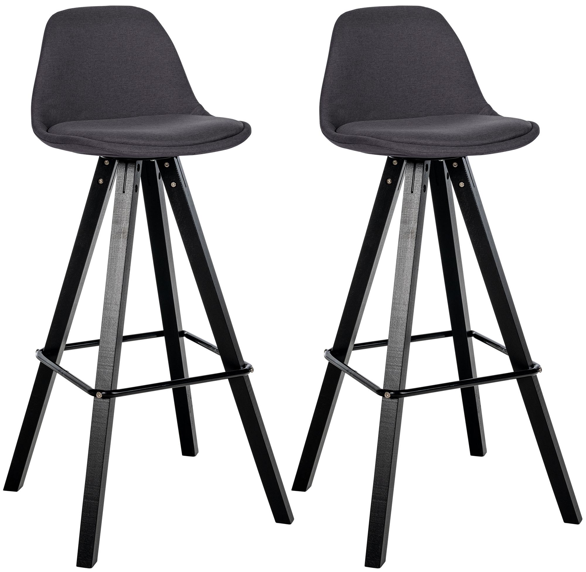 2er Set barkrukken Corbin stof Square