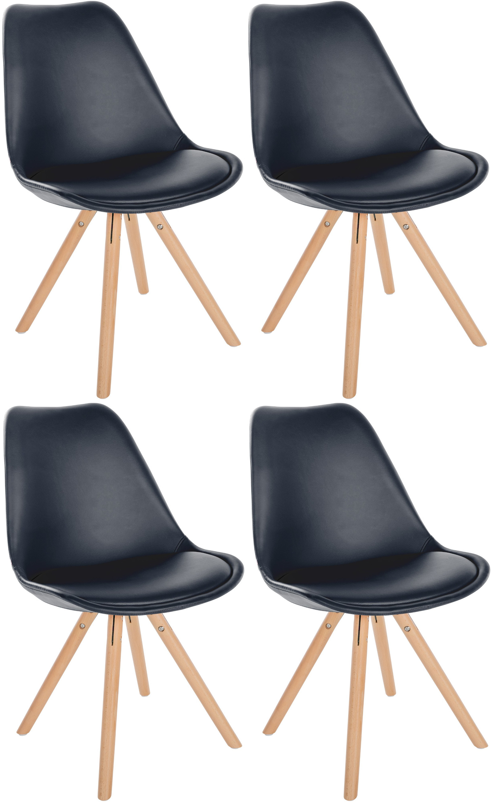 Set van 4 eetkamerstoelen Sofia kunstleer