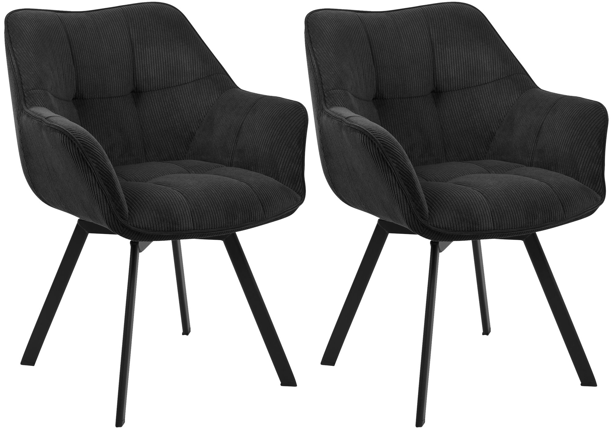 Set van 2 eetkamerstoelen Jordi Cord