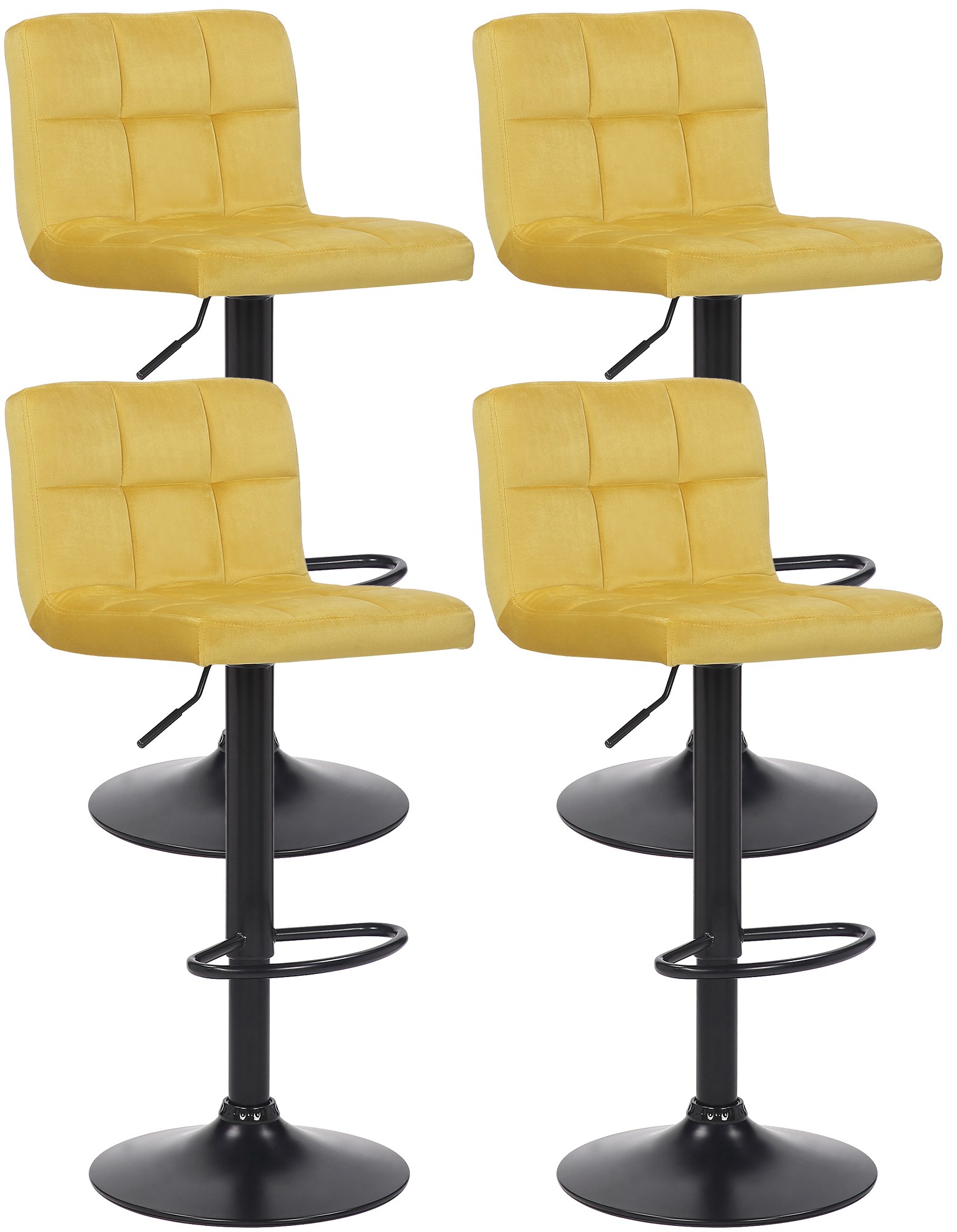 Set van 4 barkrukken Feni fluweel
