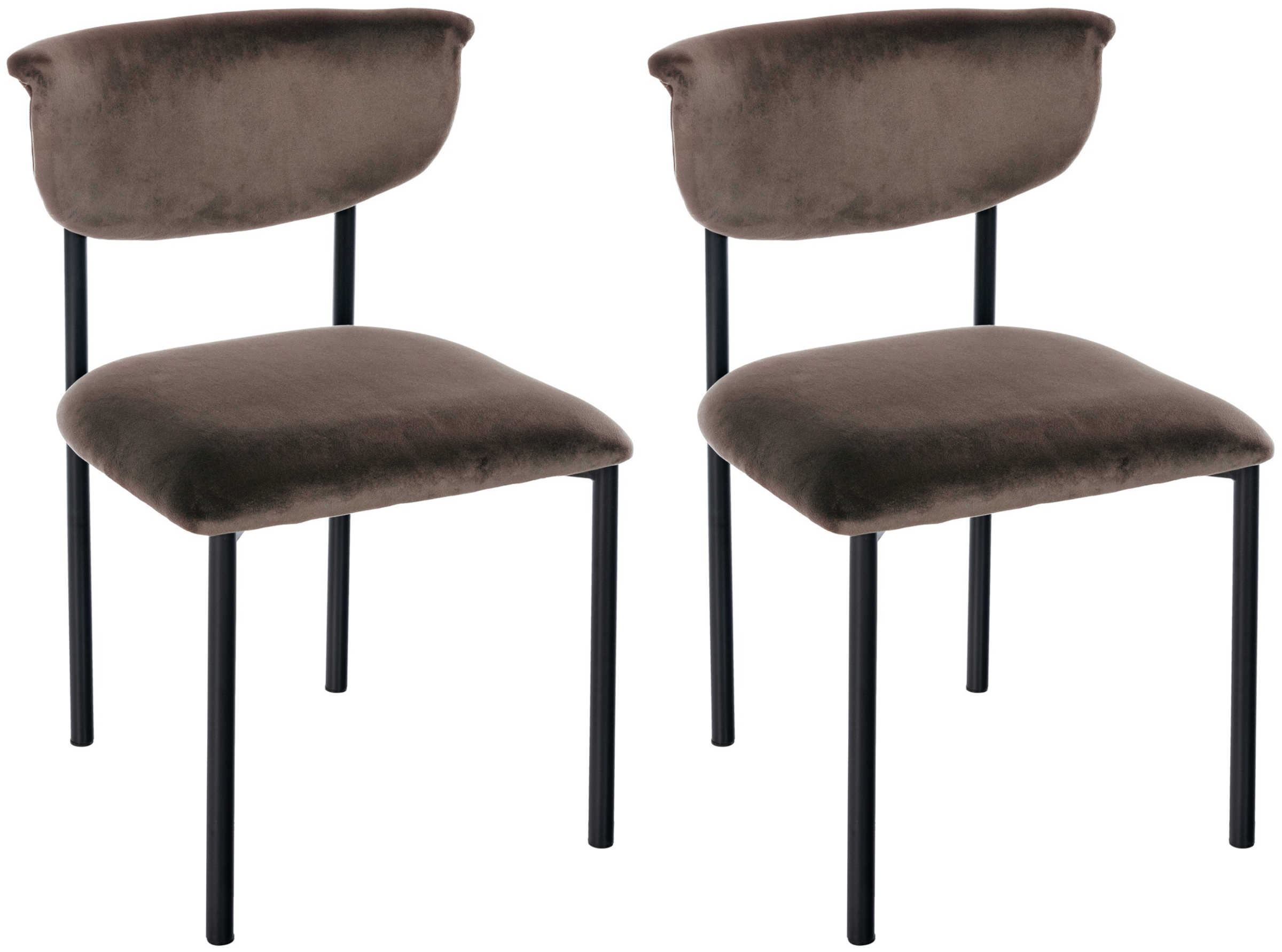 Set van 2 eetkamerstoelen Gambell fluweel
