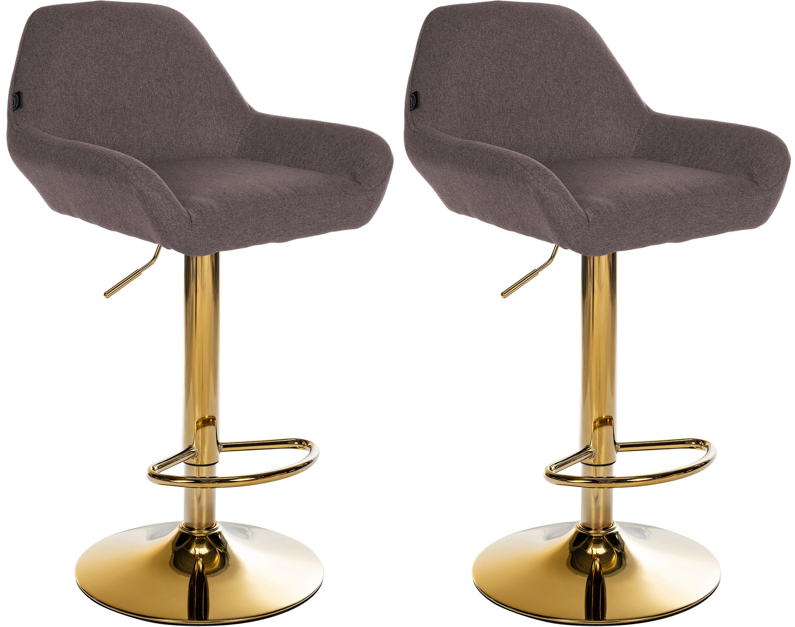 Set van 2 barkrukken Braga Gold stof