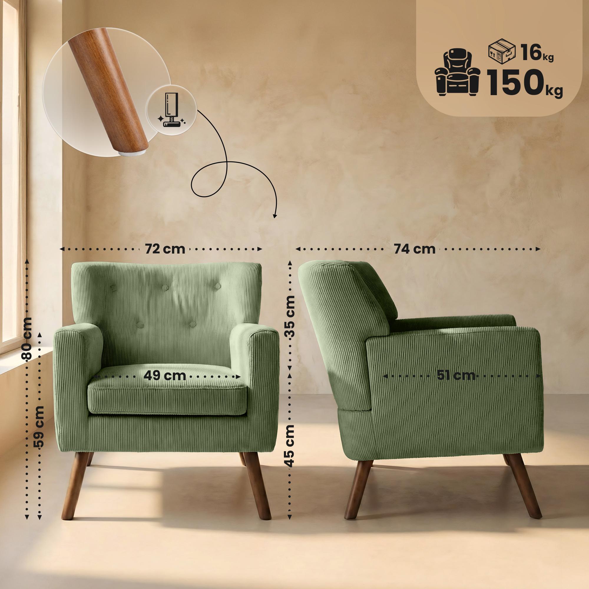 Fauteuil Kioni corduroy