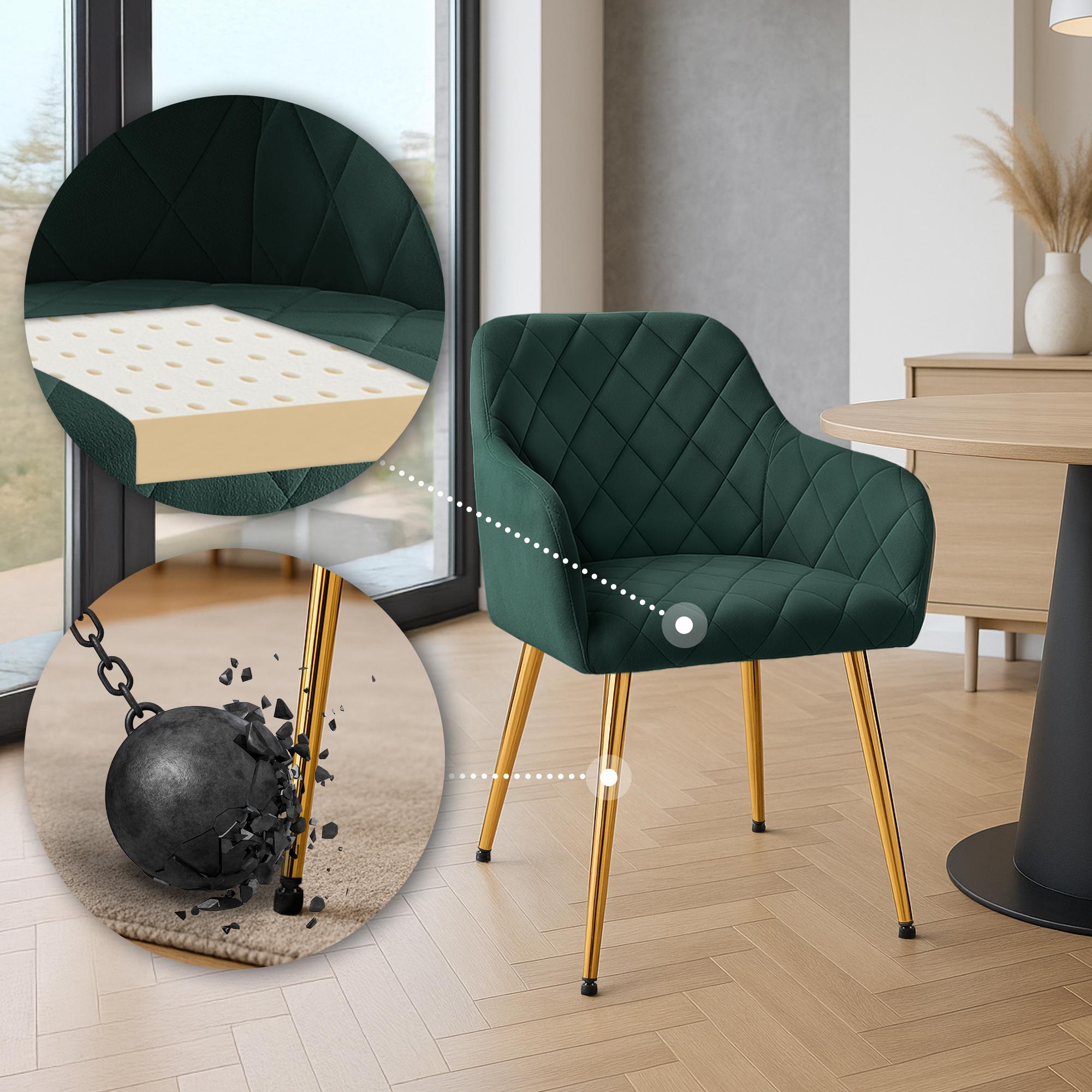 Set van 2 eetkamerstoelen Monett fluweel