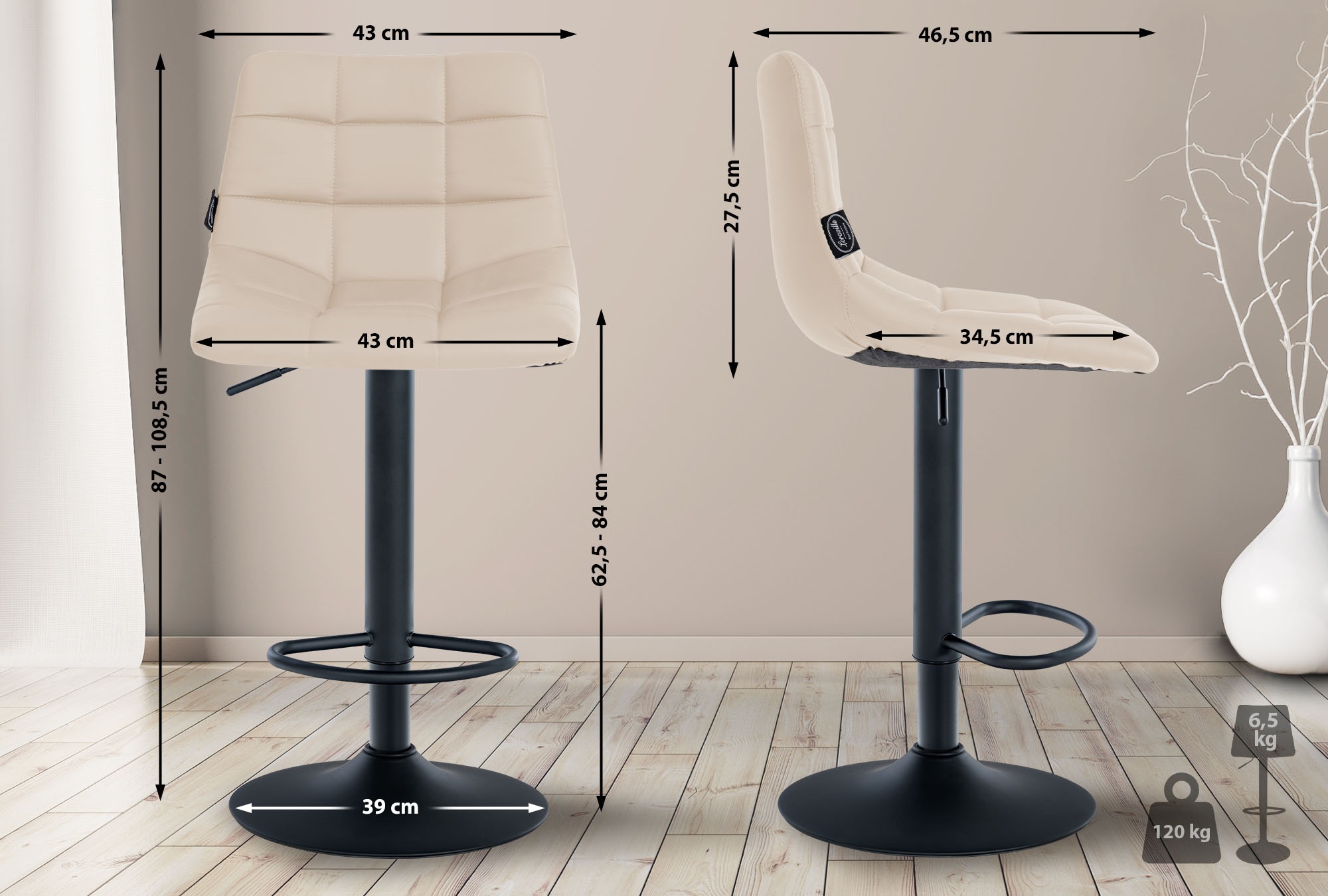 Set van 2 barkrukken Jerry kunstleer