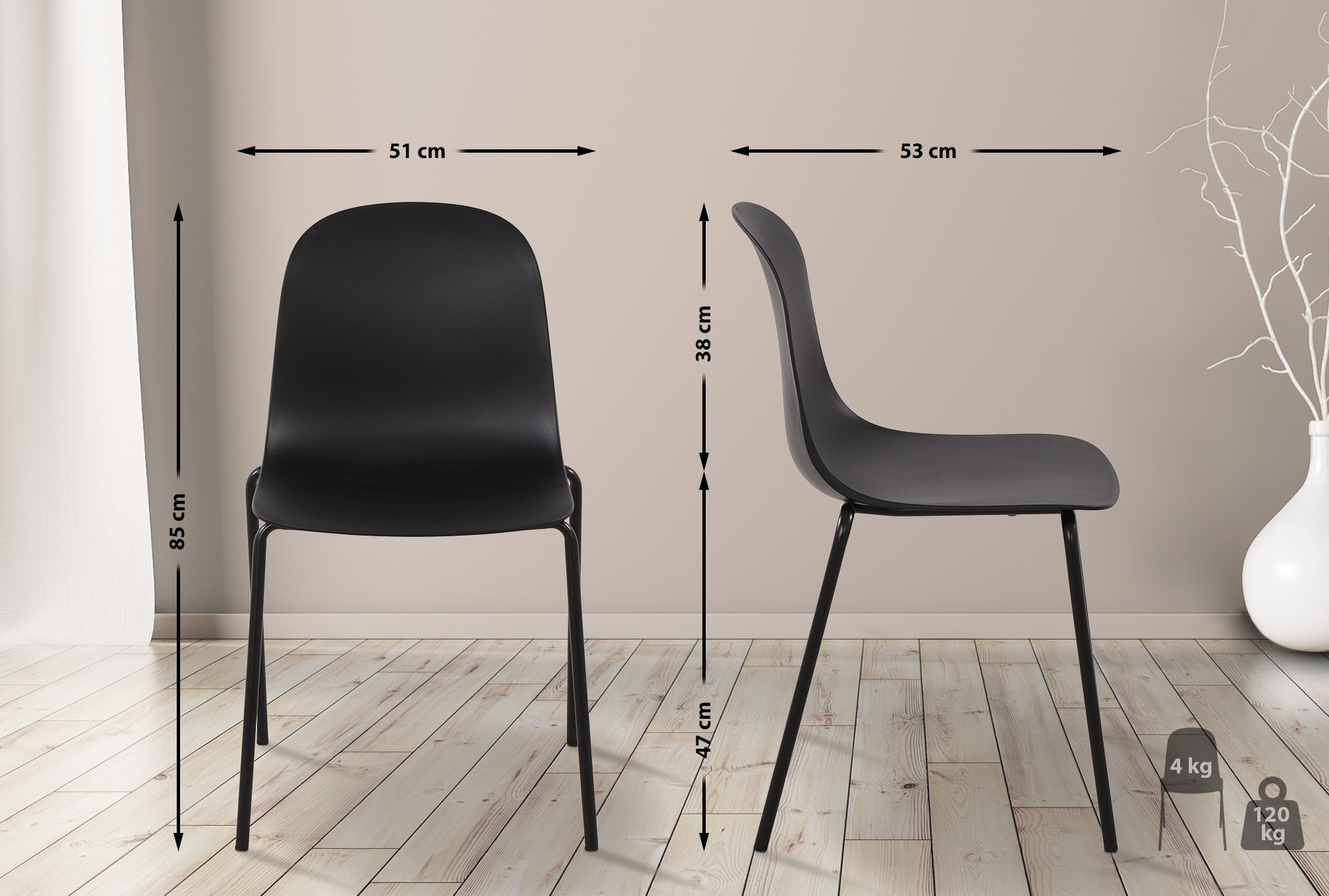 Set van 2 Hardin stoelen
