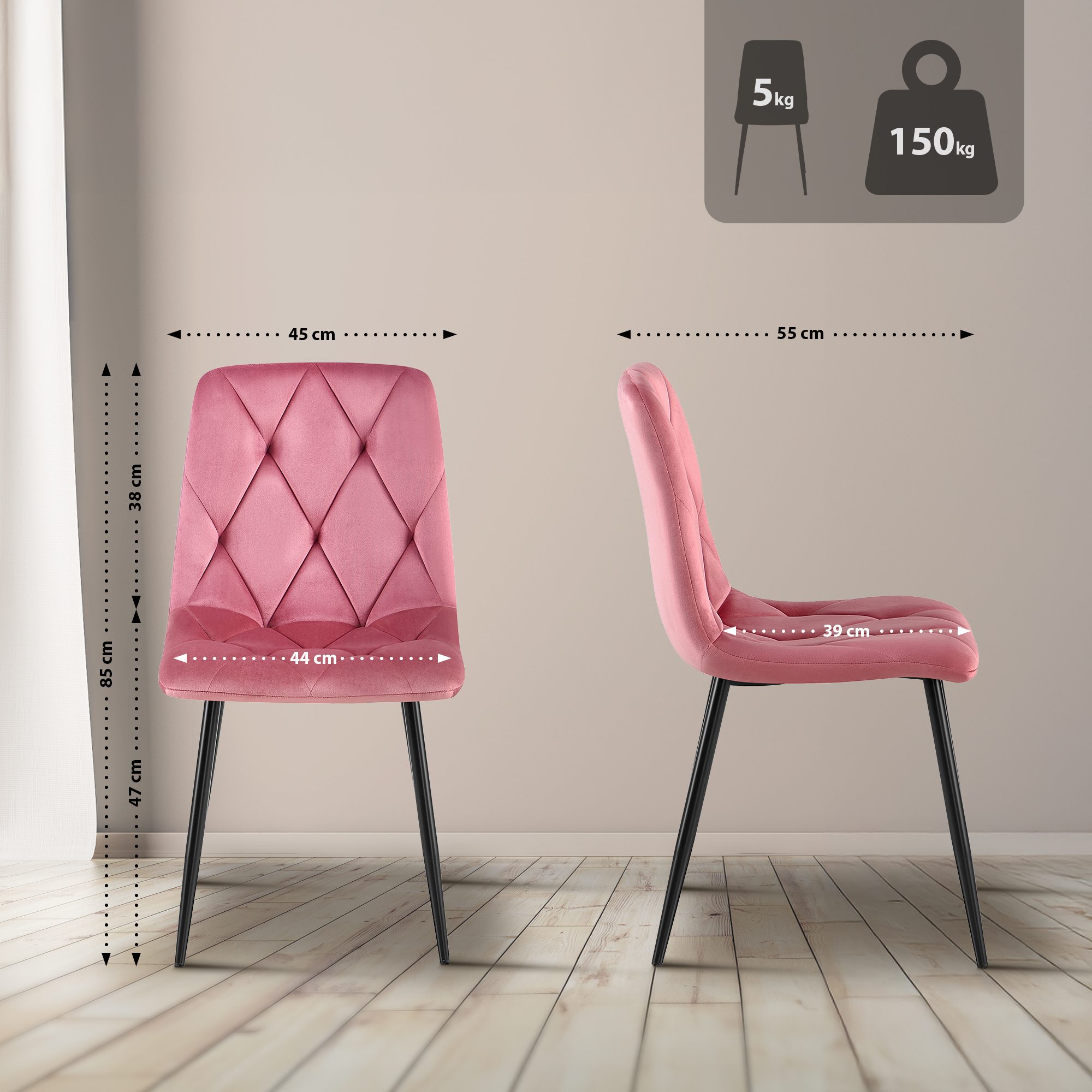 Set van 2 Eetkamerstoelen Clairton