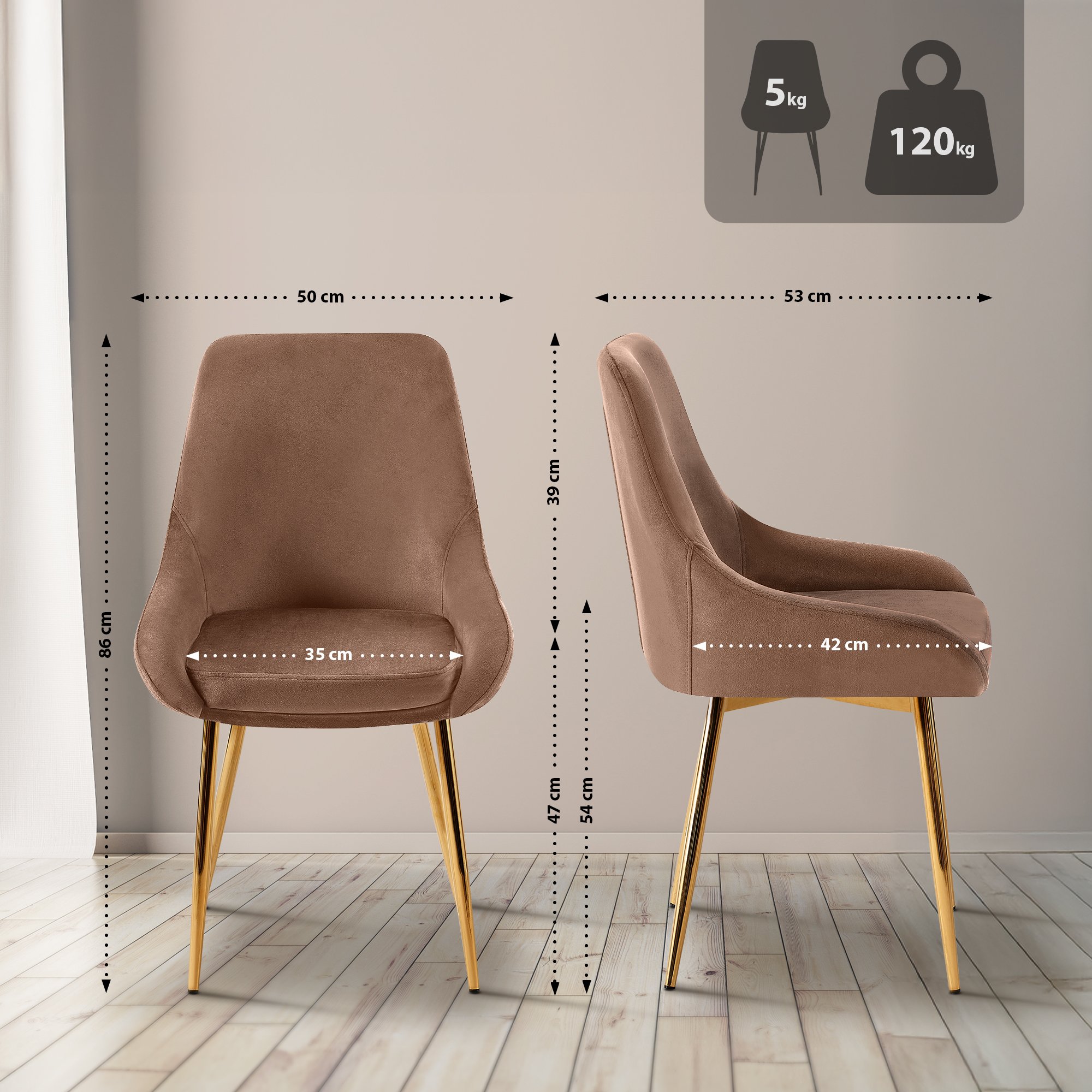Set van 2 eetkamerstoelen Elmira