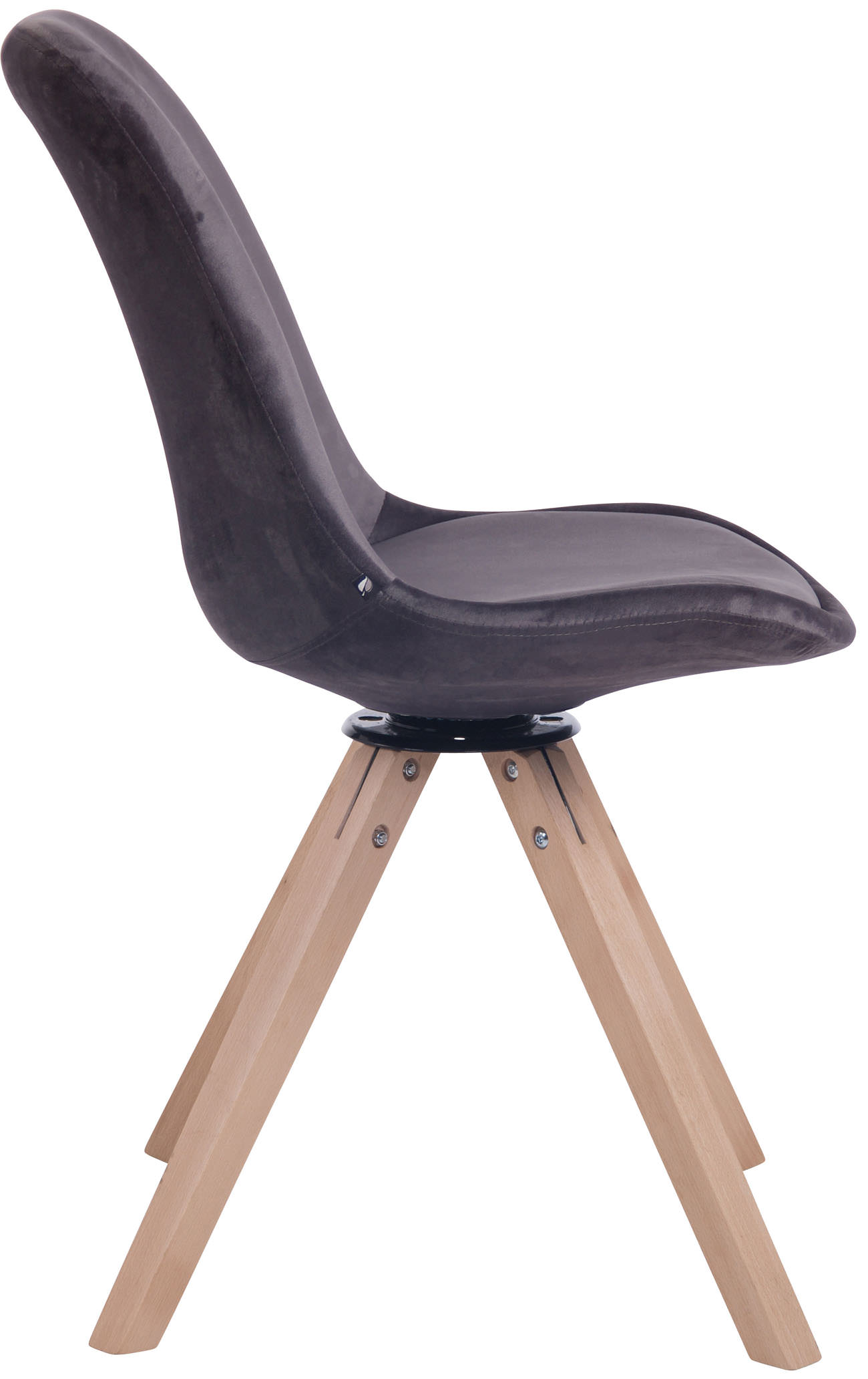 Eetkamerstoel Troyes fluweel vierkant frame