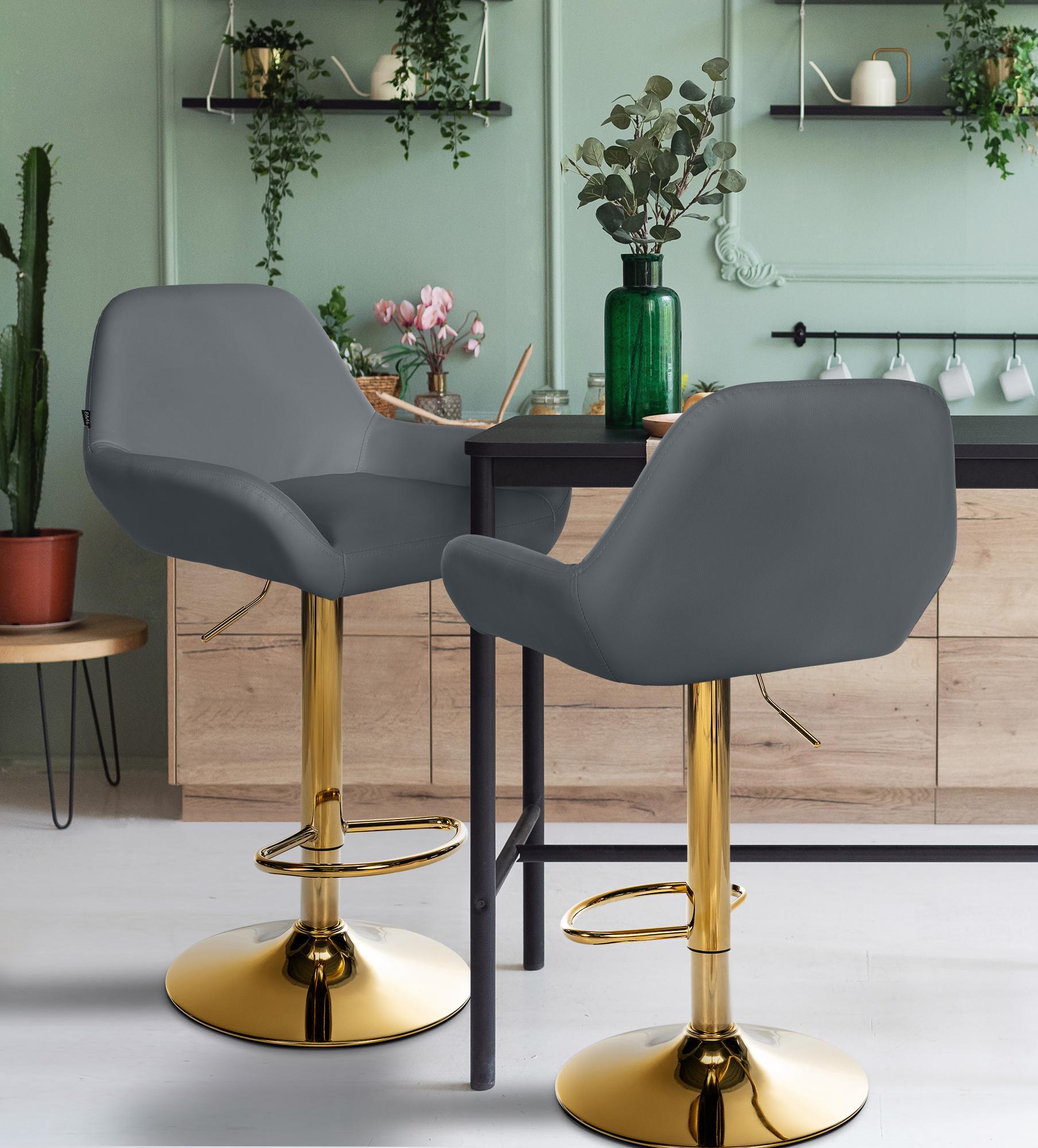 Set van 2 barkrukken Braga goud Kunstleer