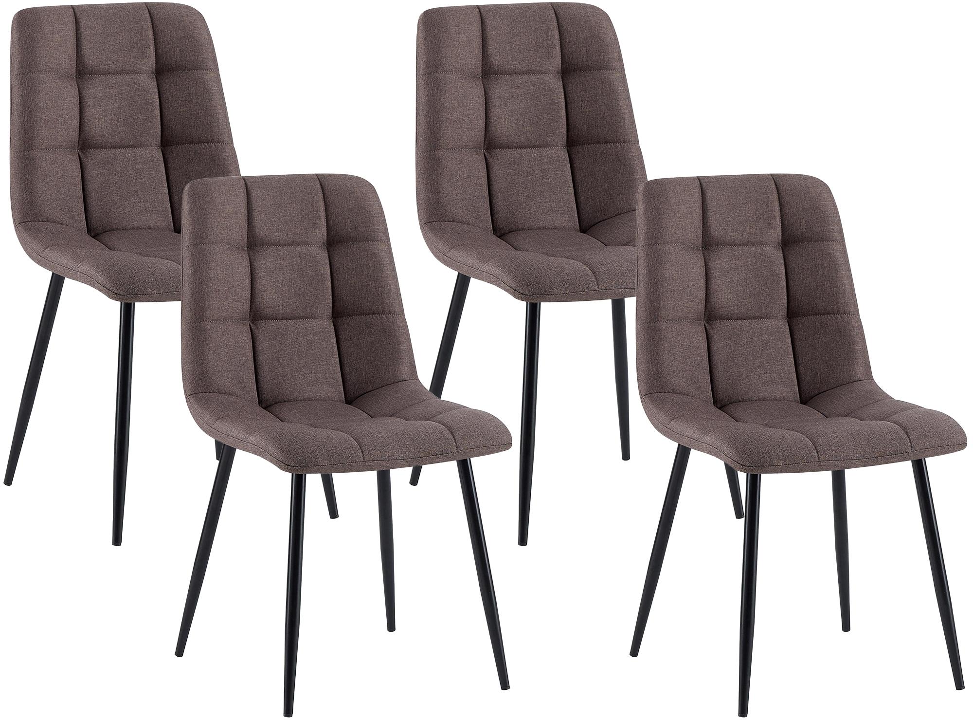 Set van 4 eetkamerstoelen Antibes stof
