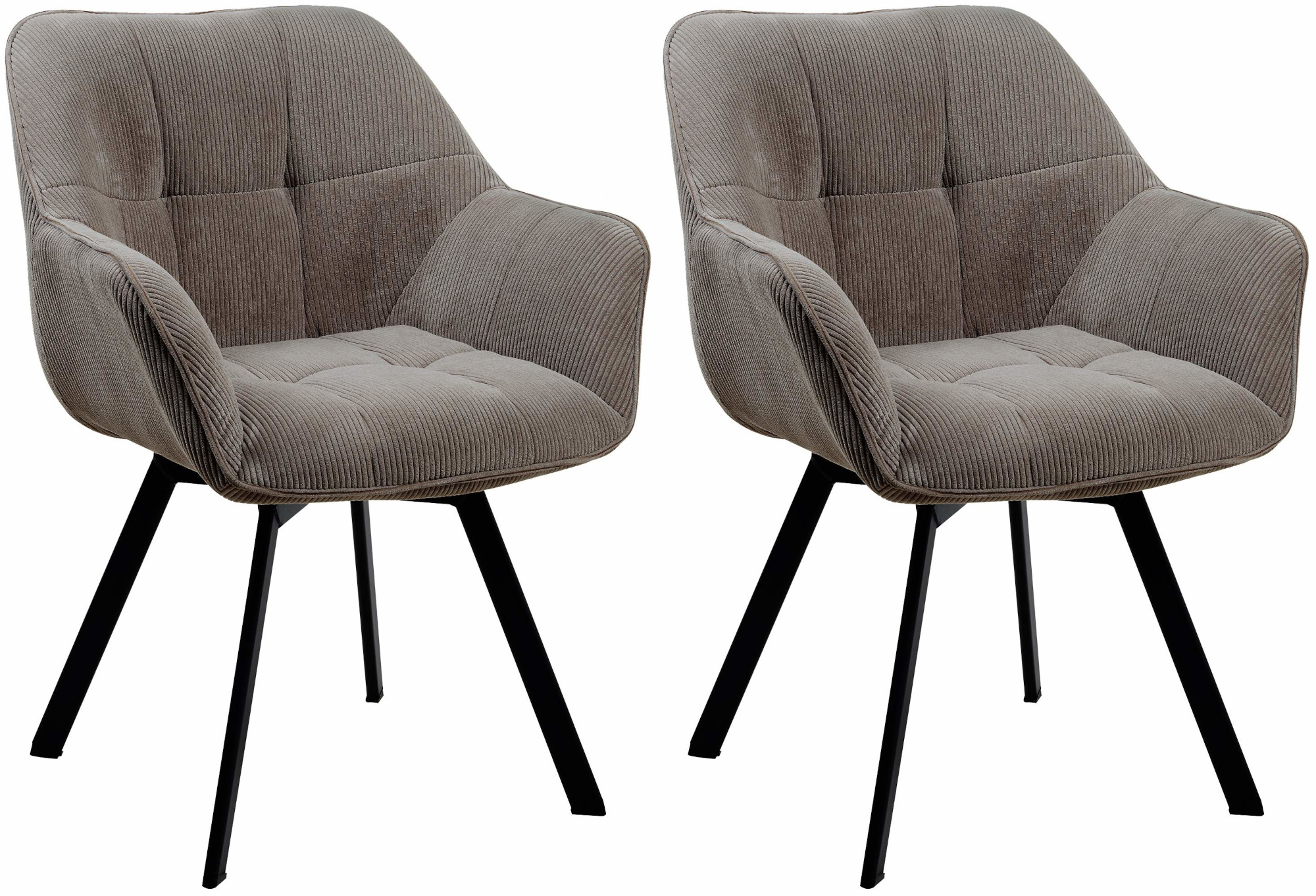 Set van 2 eetkamerstoelen Jordi Cord