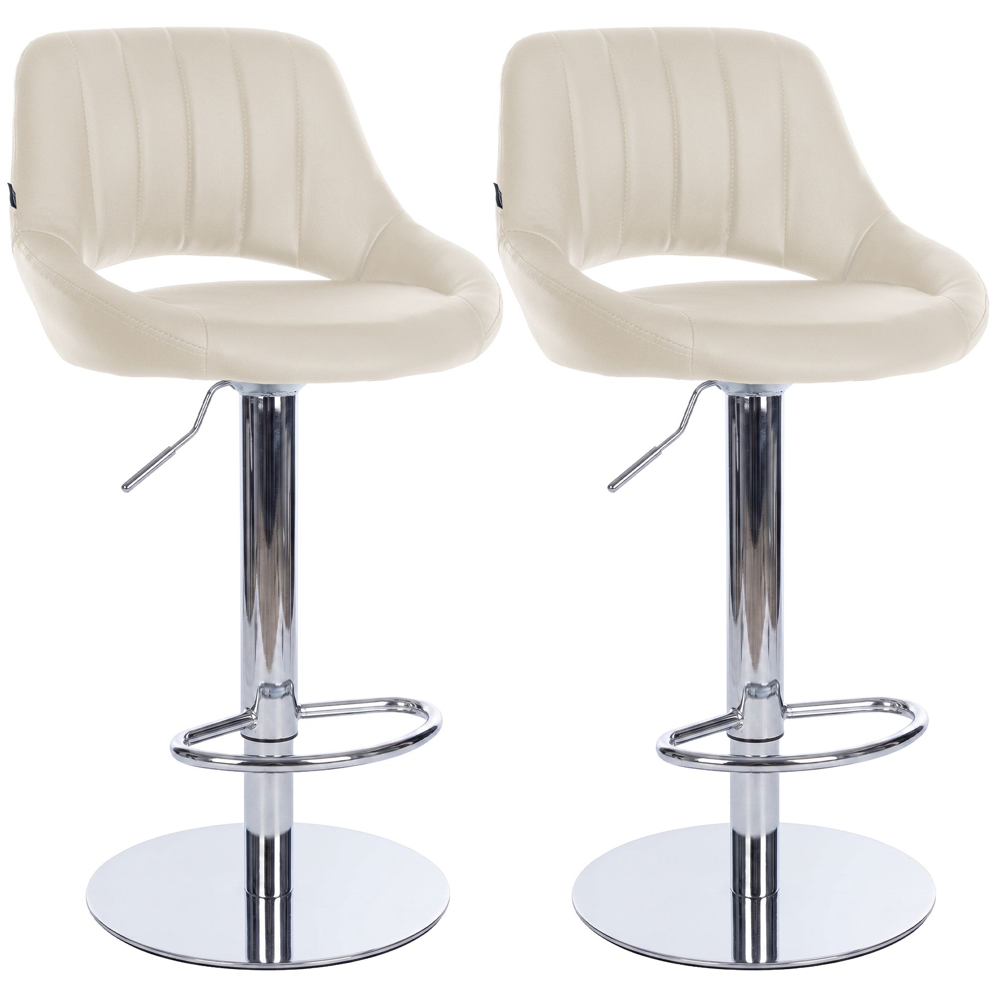 Set van 2 barkrukken Milet chroom met extra zware voet