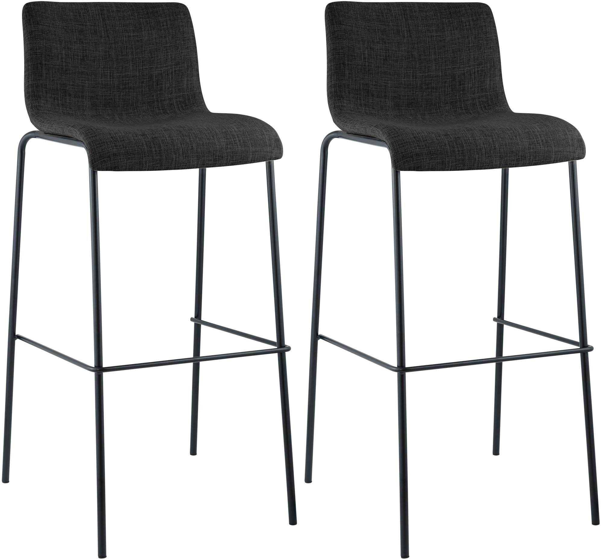 Set van 2 barstoelen Hover, stof, 4-poots onderstel
