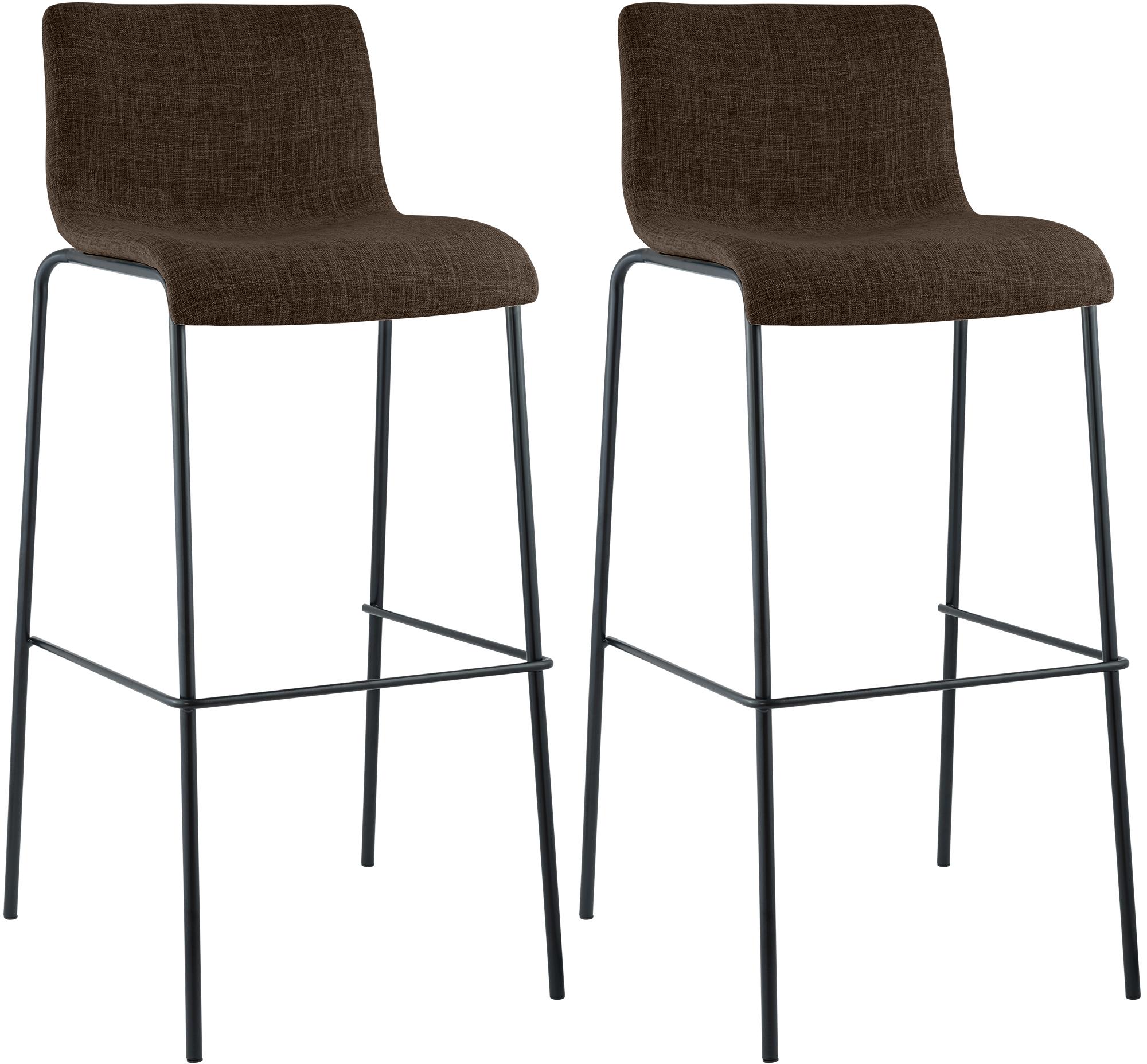 Set van 2 barstoelen Hover, stof, 4-poots onderstel