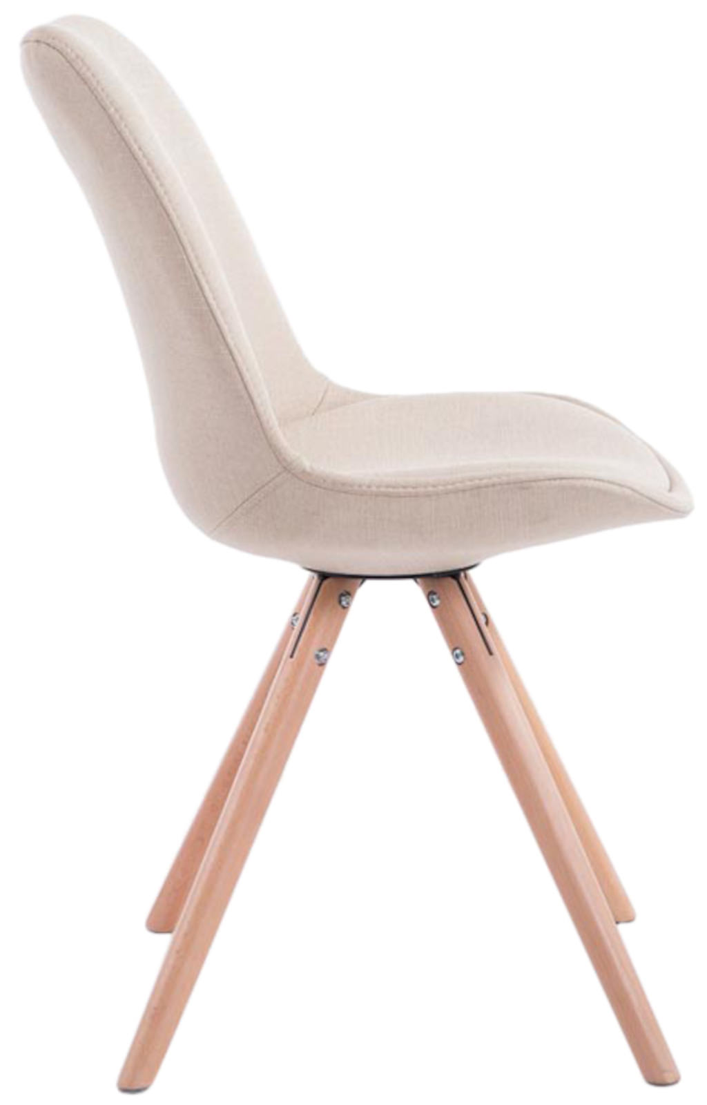 Set van 4 eetkamerstoelen Toulouse stof rond